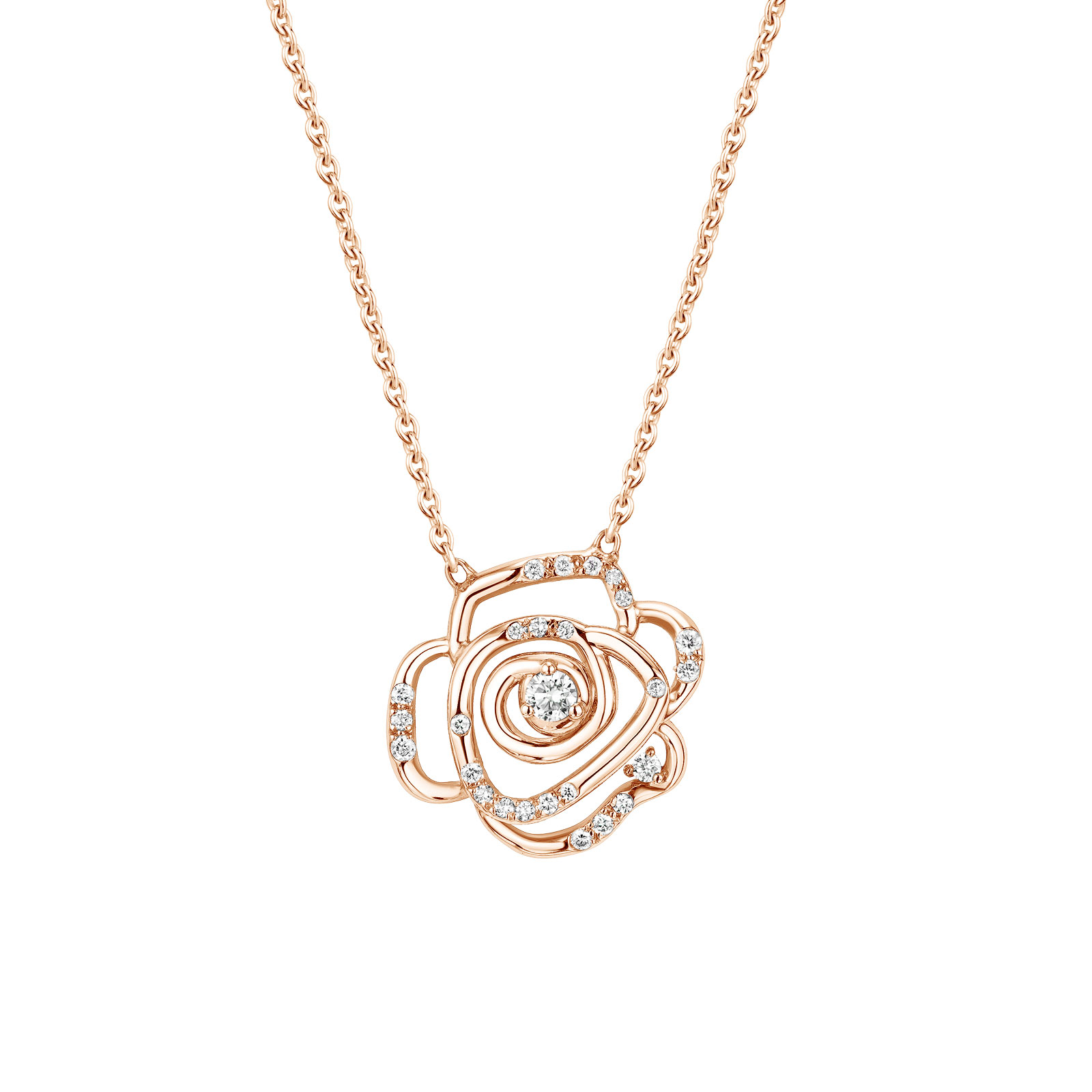 Pendentif Or rose Diamant PrimaRosa Pavé 1