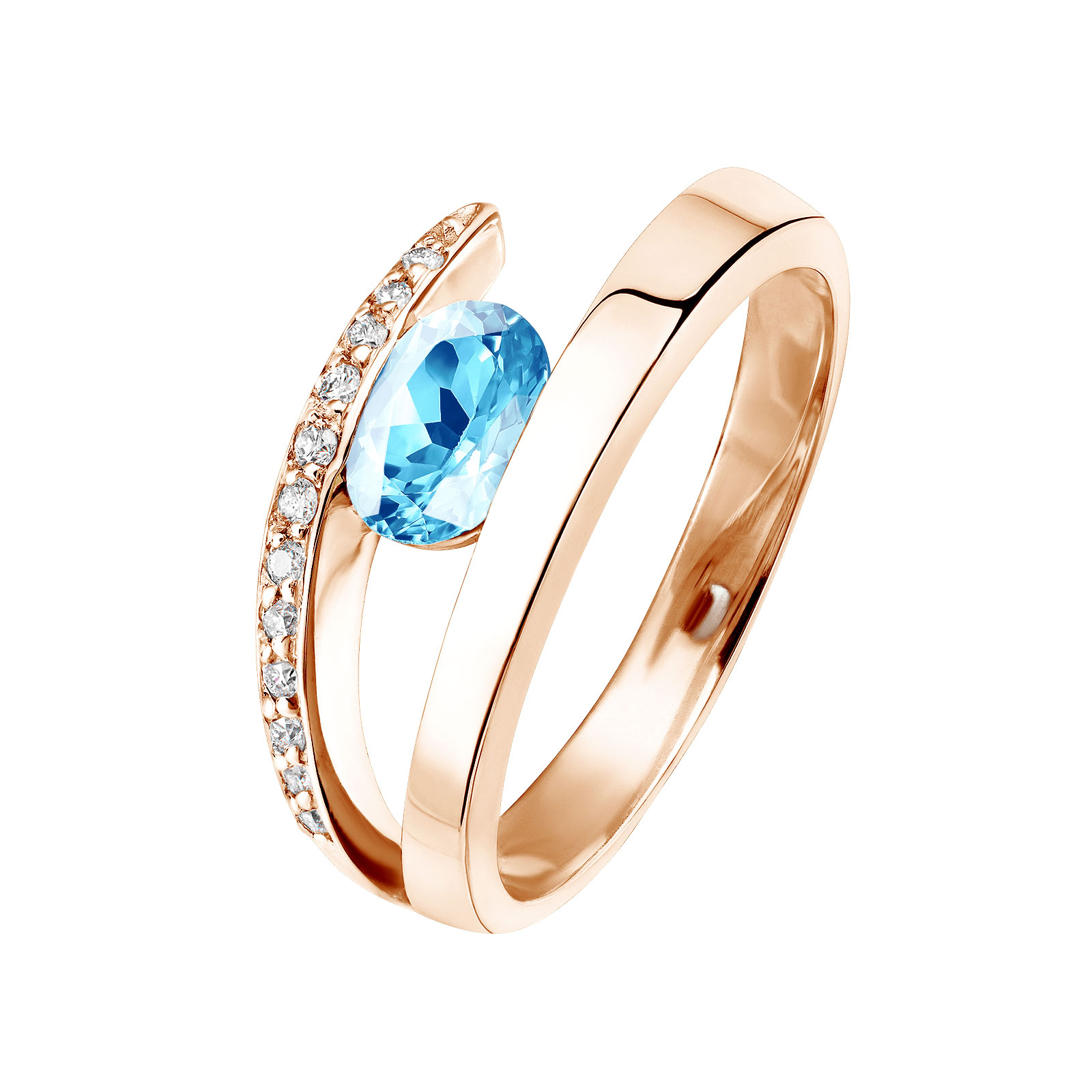 Bague Or rose Topaze et diamants Ananta 1