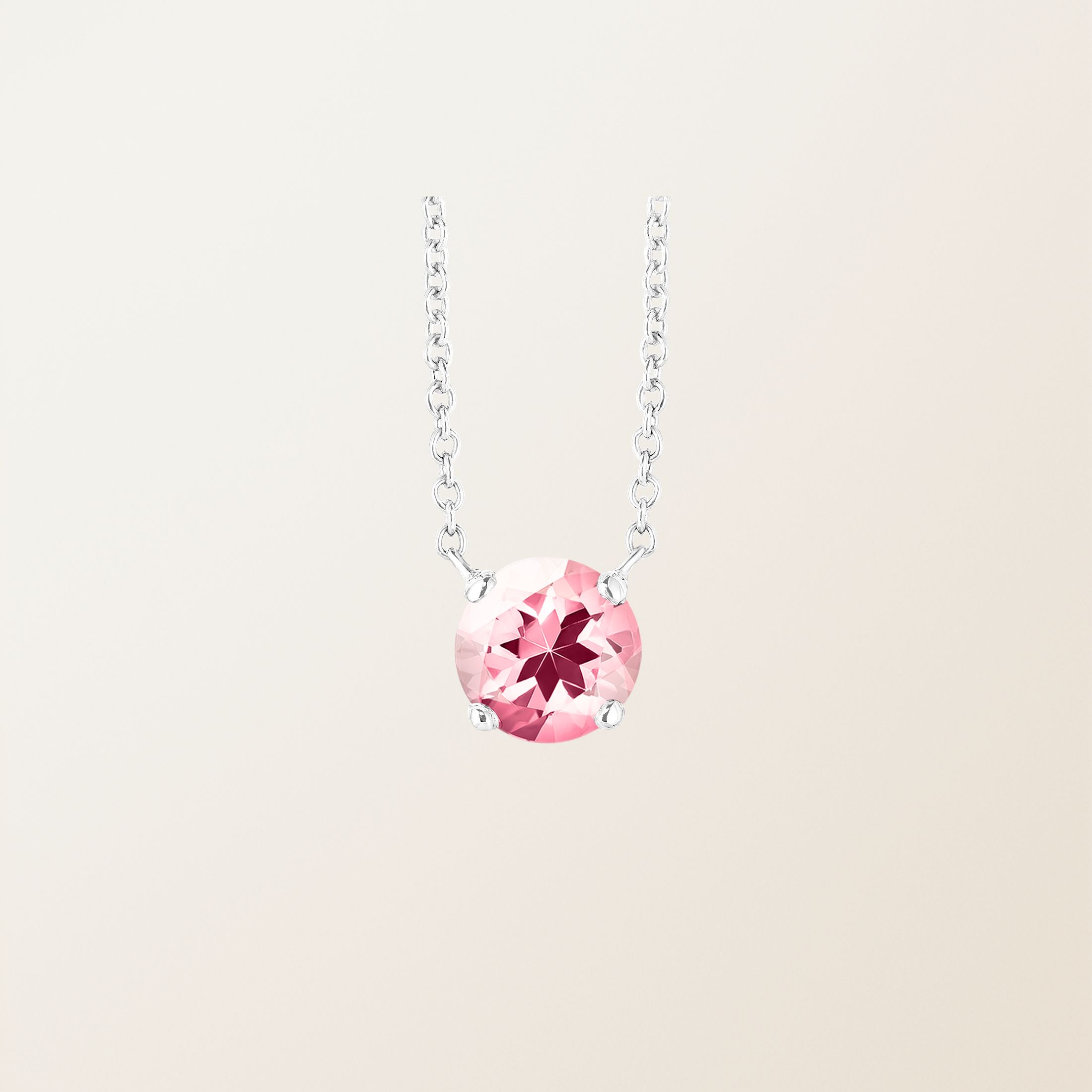 Pendentif Or blanc 18 cts Tourmaline Lady XXL