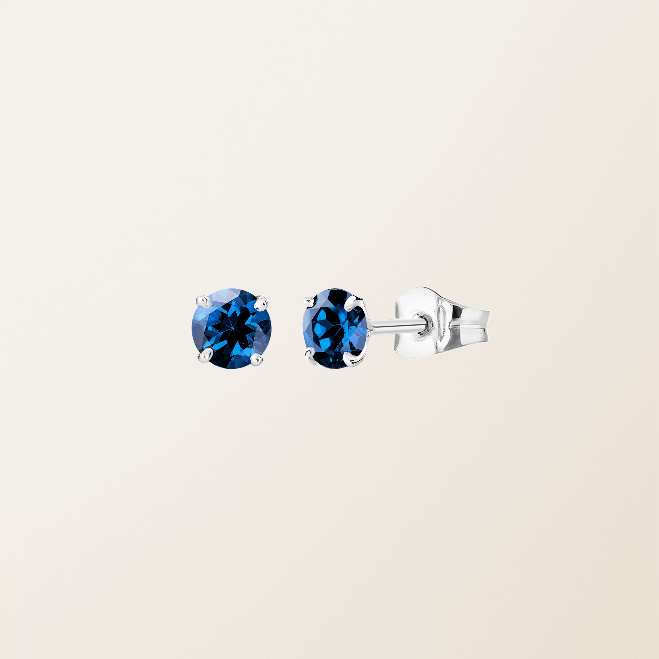 Boucles d'oreilles Or blanc 18 cts Saphir Lady XL