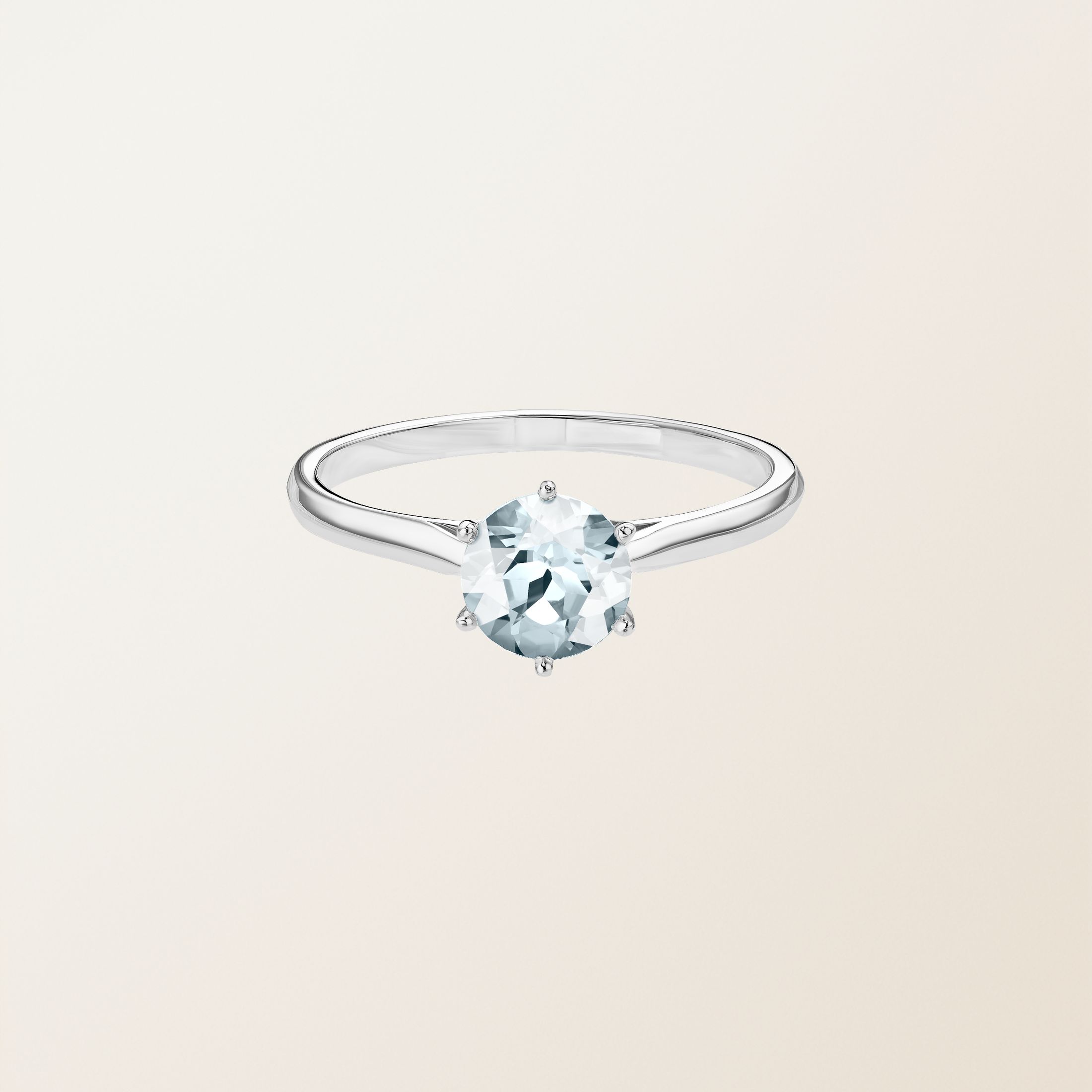 Bague Or blanc 18 cts Aigue-marine Lady
