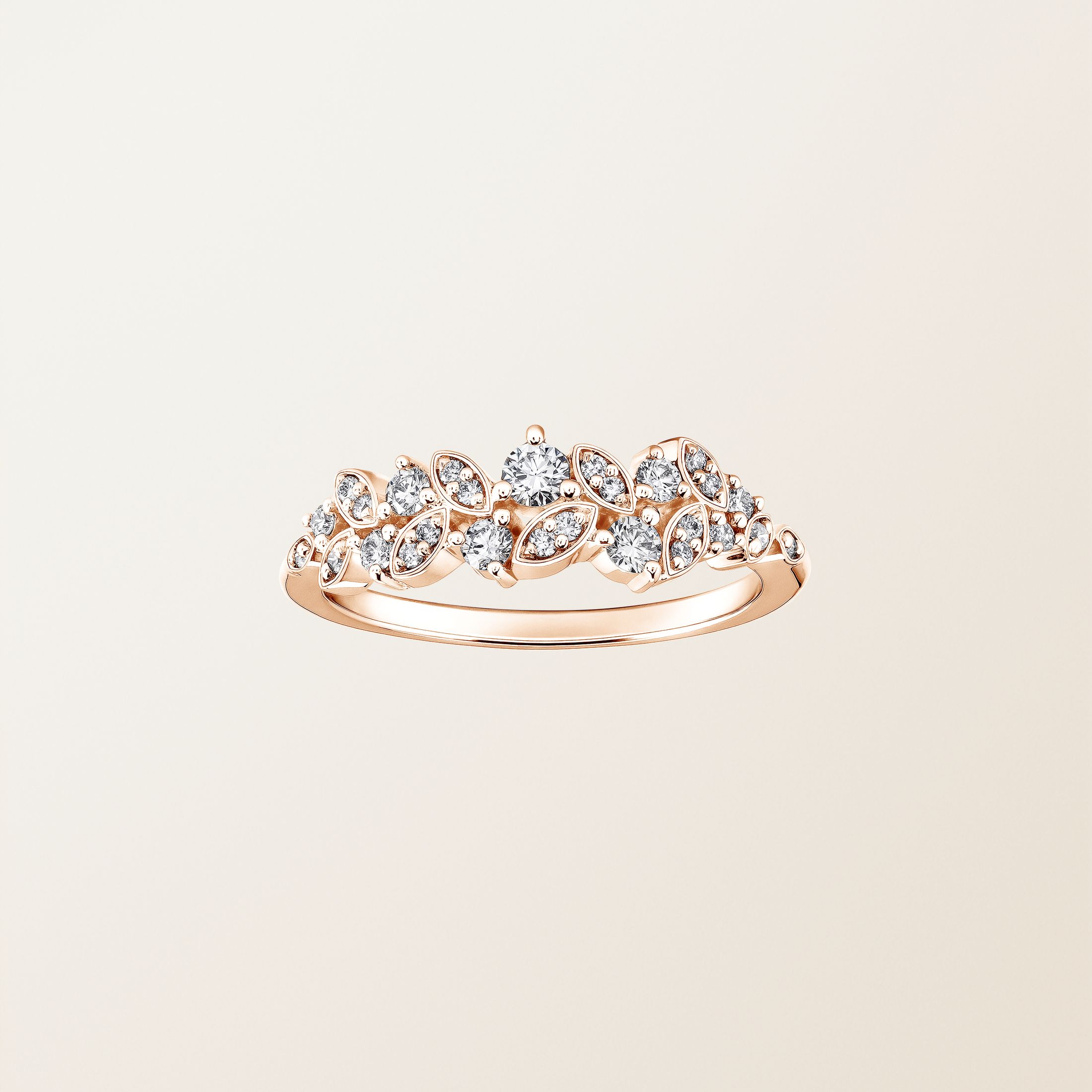 EverBloom Rose Gold Diamond Wedding Band