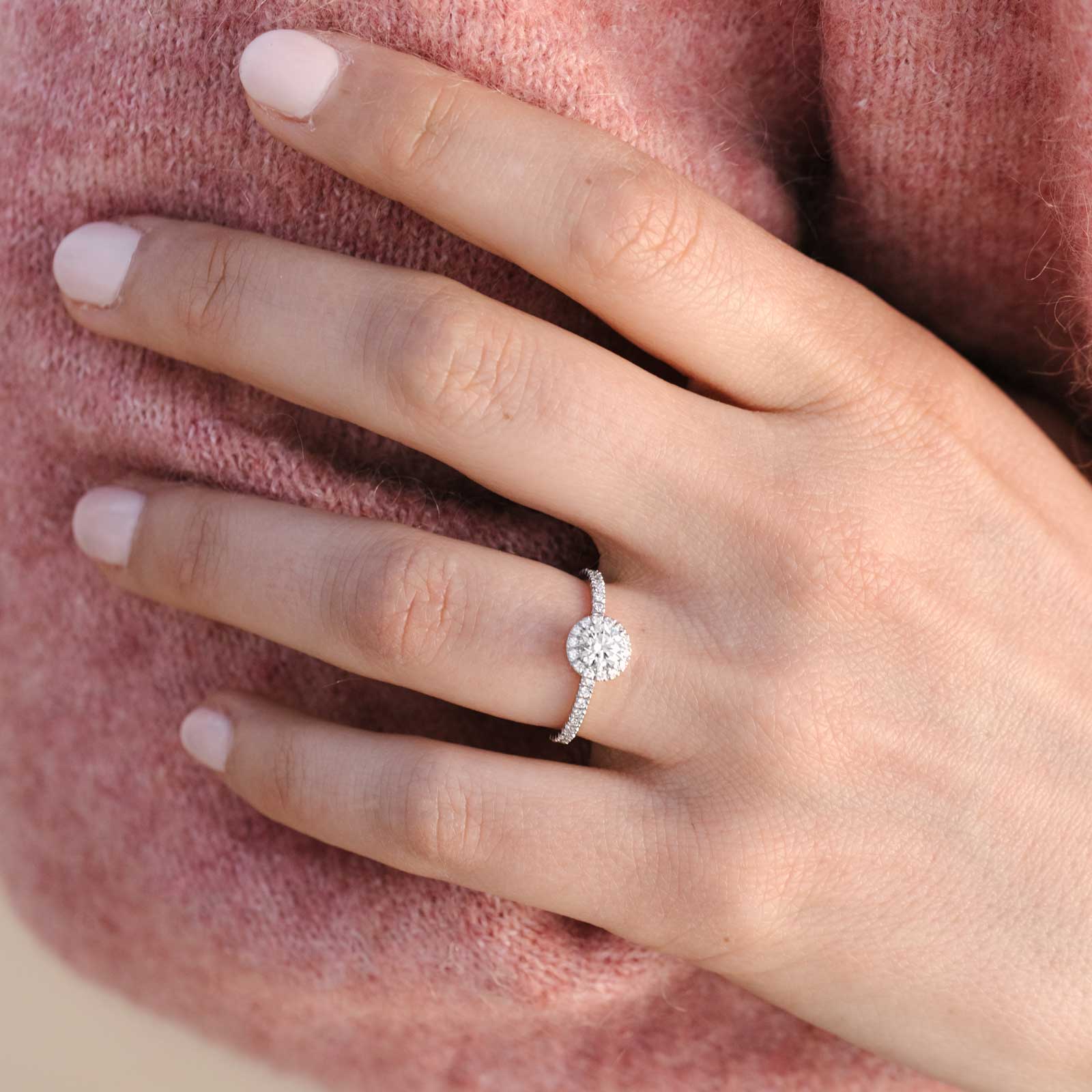 Ring White gold Tsavorite and diamonds Rétromantique M Pavée 4