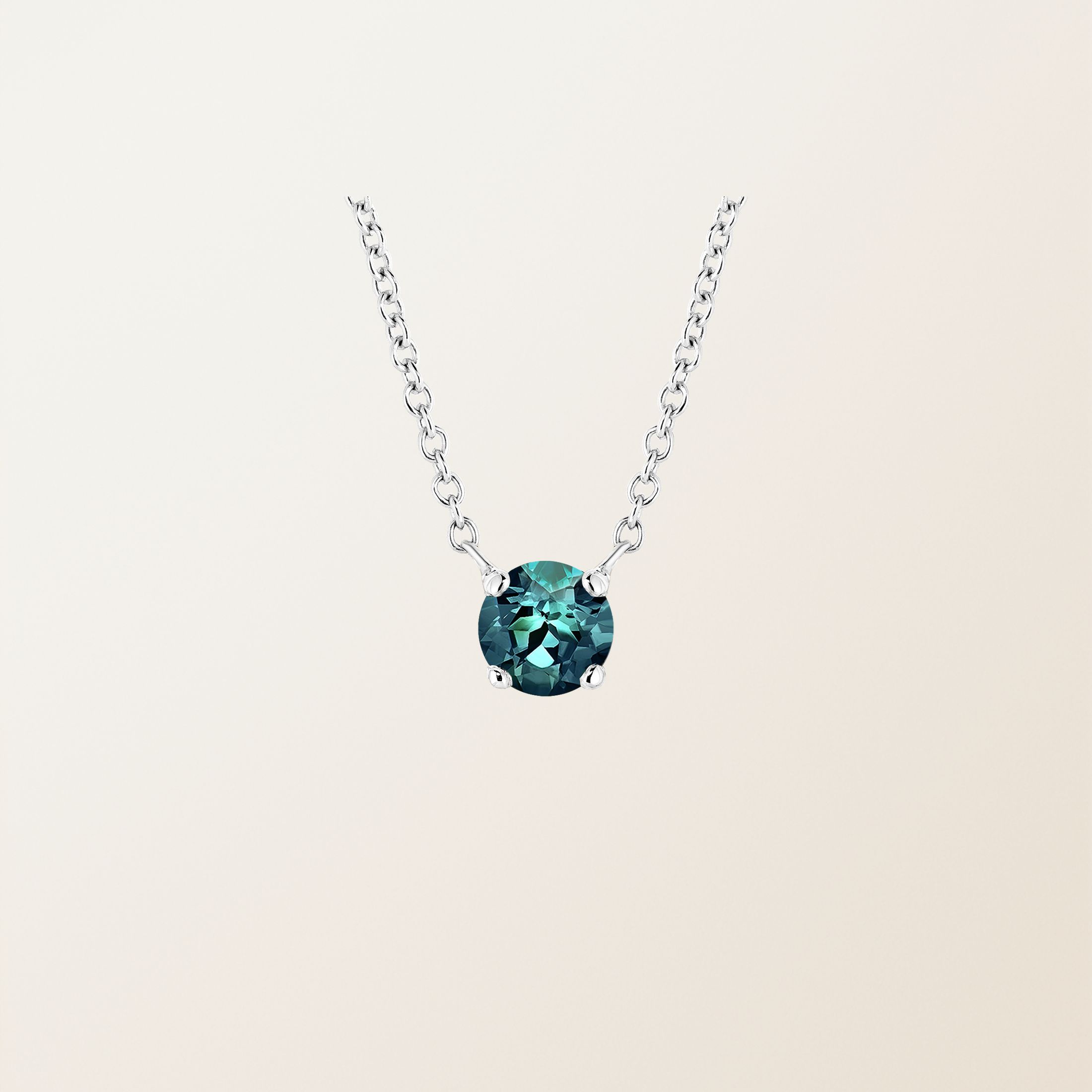 Anhänger 18K Weißgold Teal Saphir Lady XL