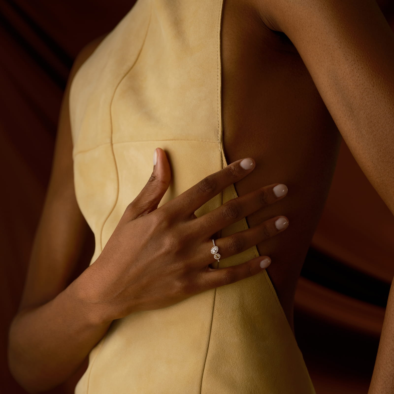 Bague Or rose Diamant Cognac et diamants AlterEgo Ovale 4