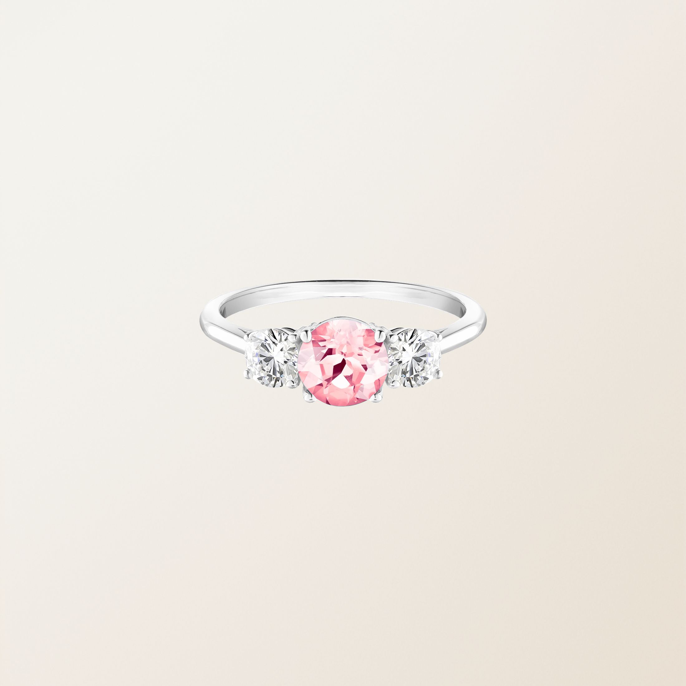 Bague Or blanc 18 cts Tourmaline Little Lady Duo