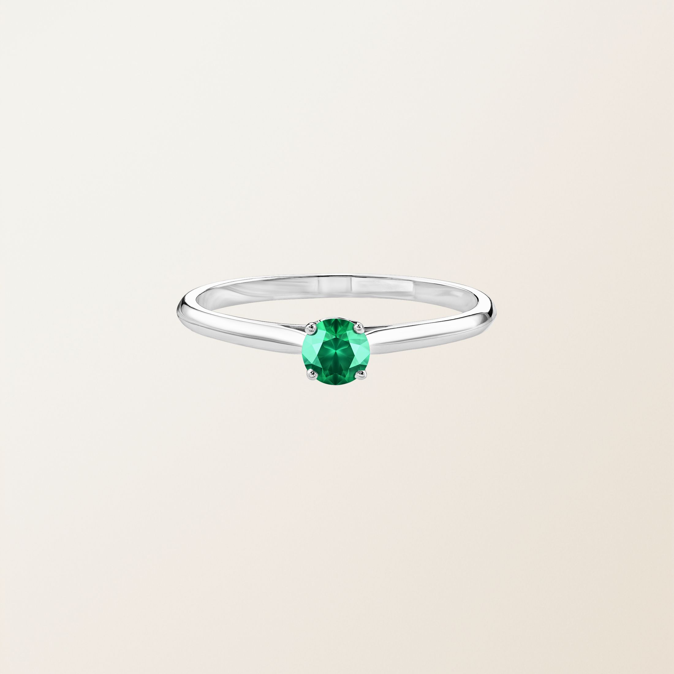 Bague Or blanc 18 cts Emeraude Baby Lady