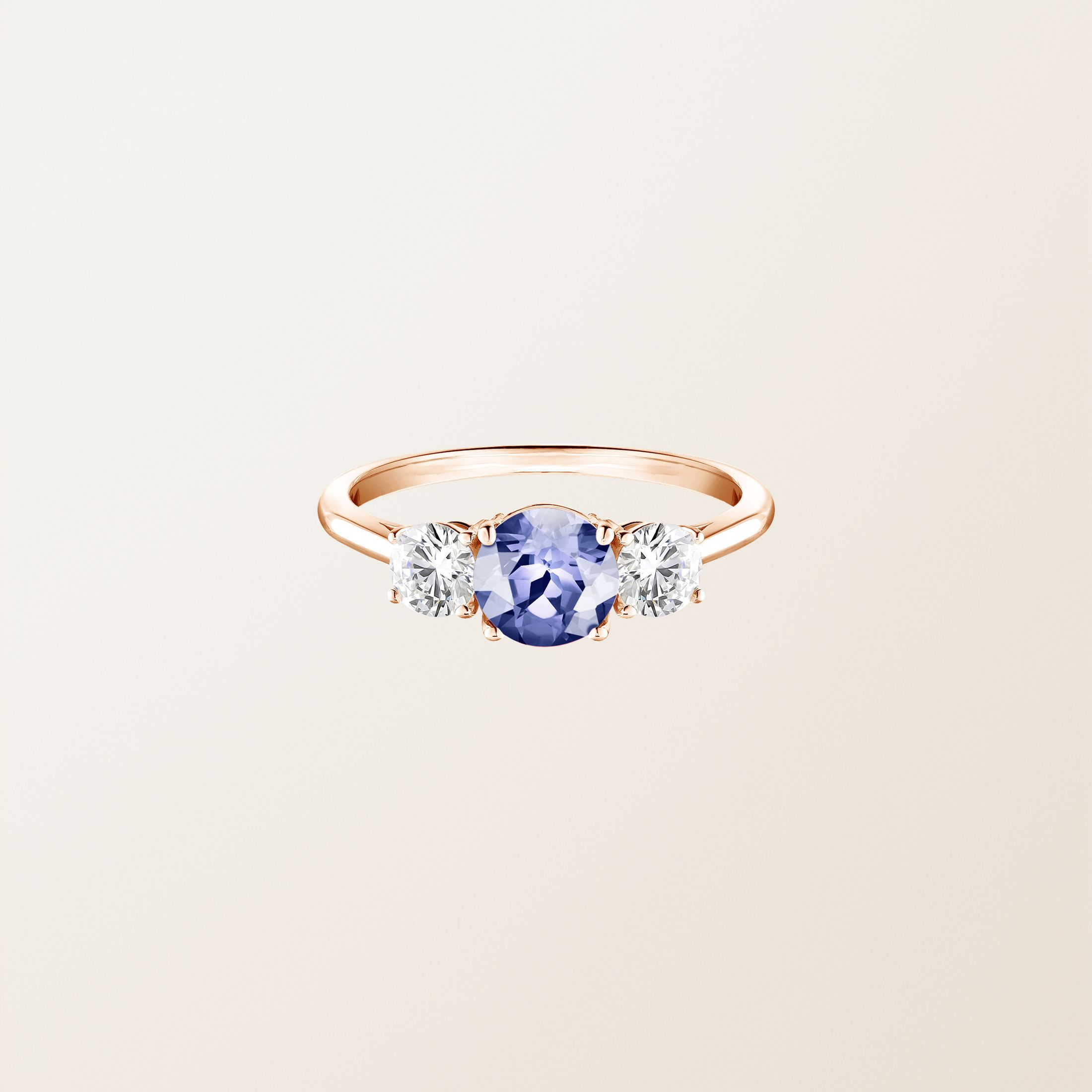 Bague Or rose 18 cts Tanzanite Little Lady Duo