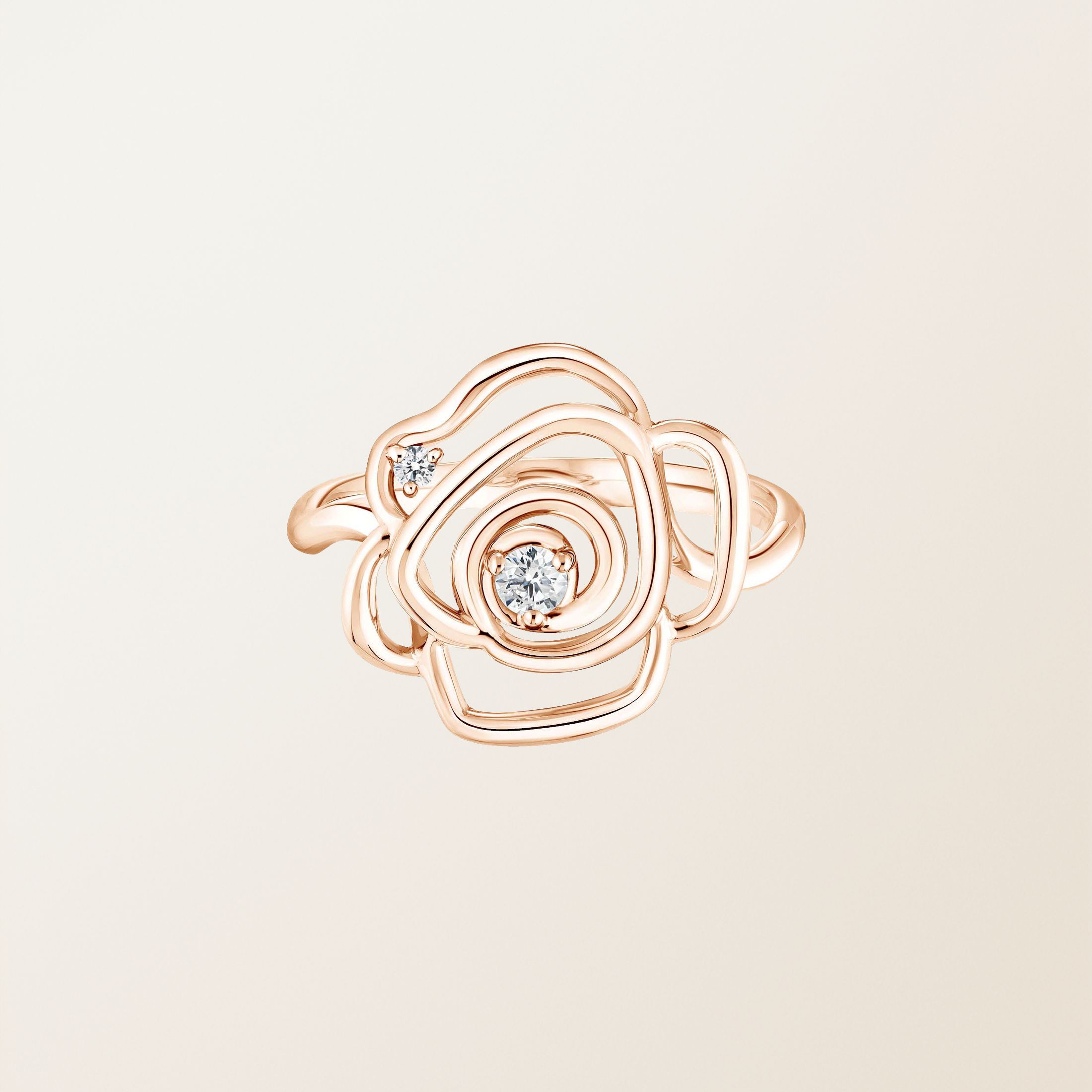Bague Or rose 18 cts Diamant PrimaRosa Duo