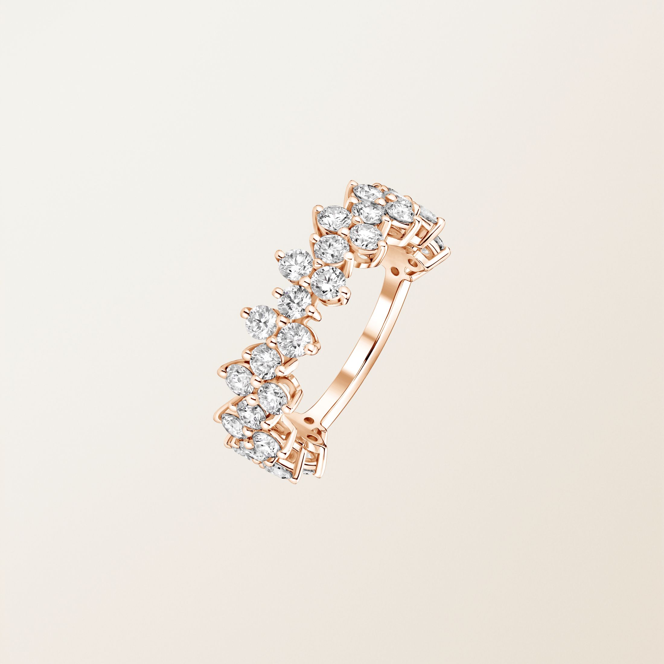 Bague Or rose 18 cts Diamant Paris 1901 Prima