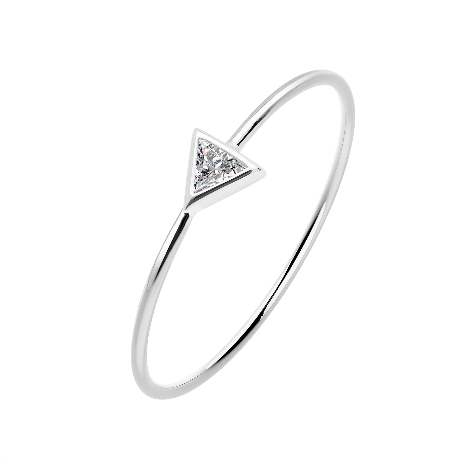 Bague Or blanc Diamant Gemmyorama Triangle 1