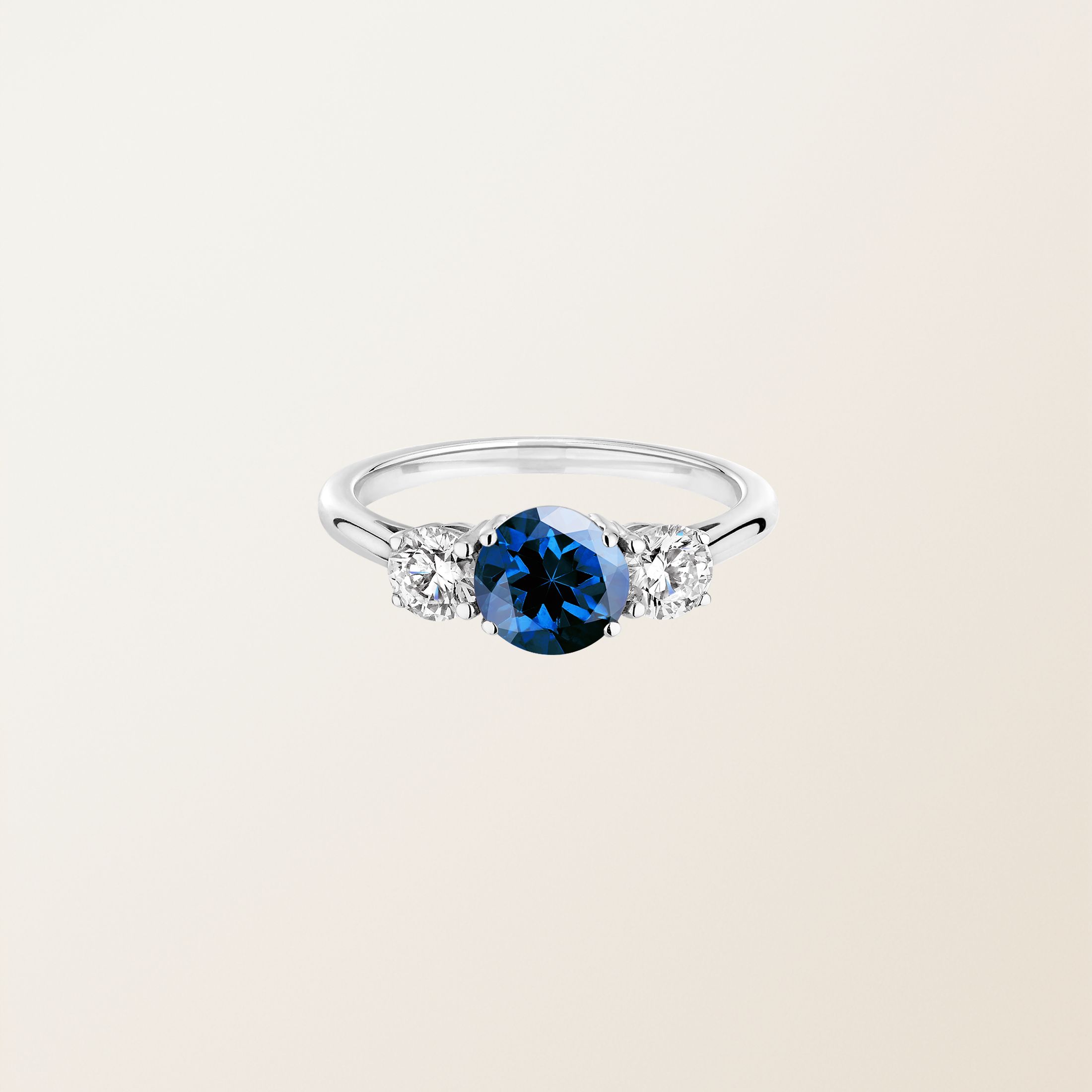 Bague Or blanc 18 cts Saphir Lady Duo
