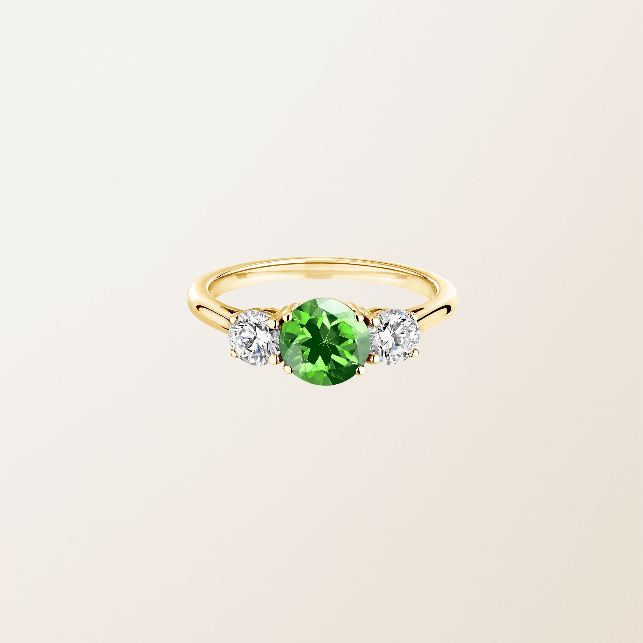 Bague Or jaune 18 cts Tsavorite Lady Duo