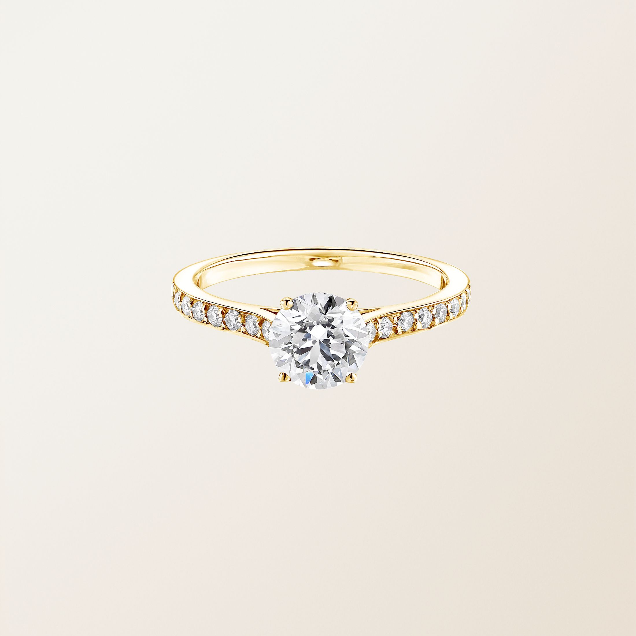 Bague Or jaune 18 cts Diamant Lady Pavée 1 ct