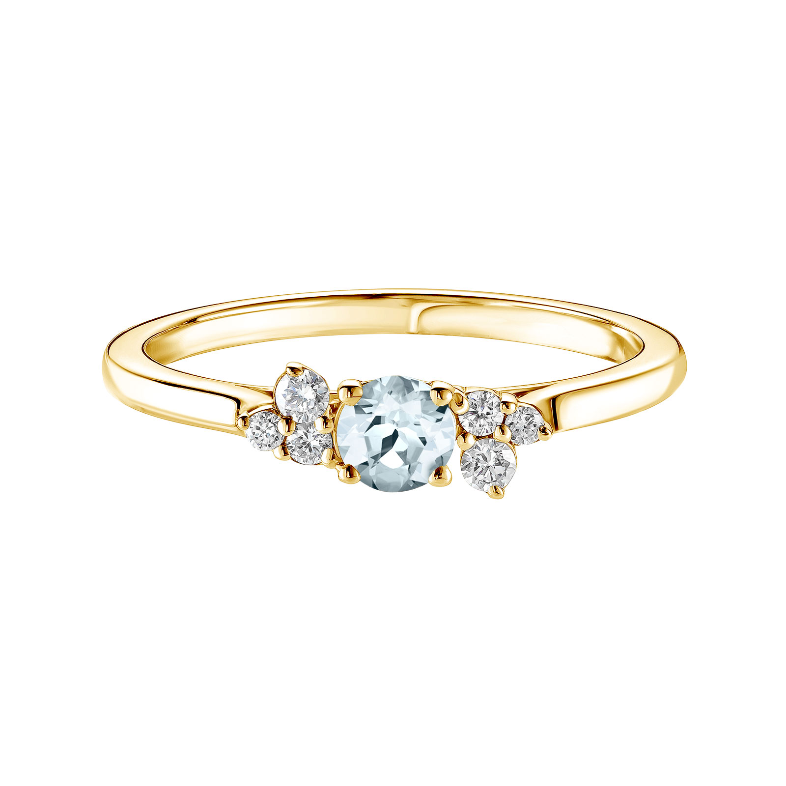 Bague Or jaune Aigue-marine et diamants Baby EverBloom 1