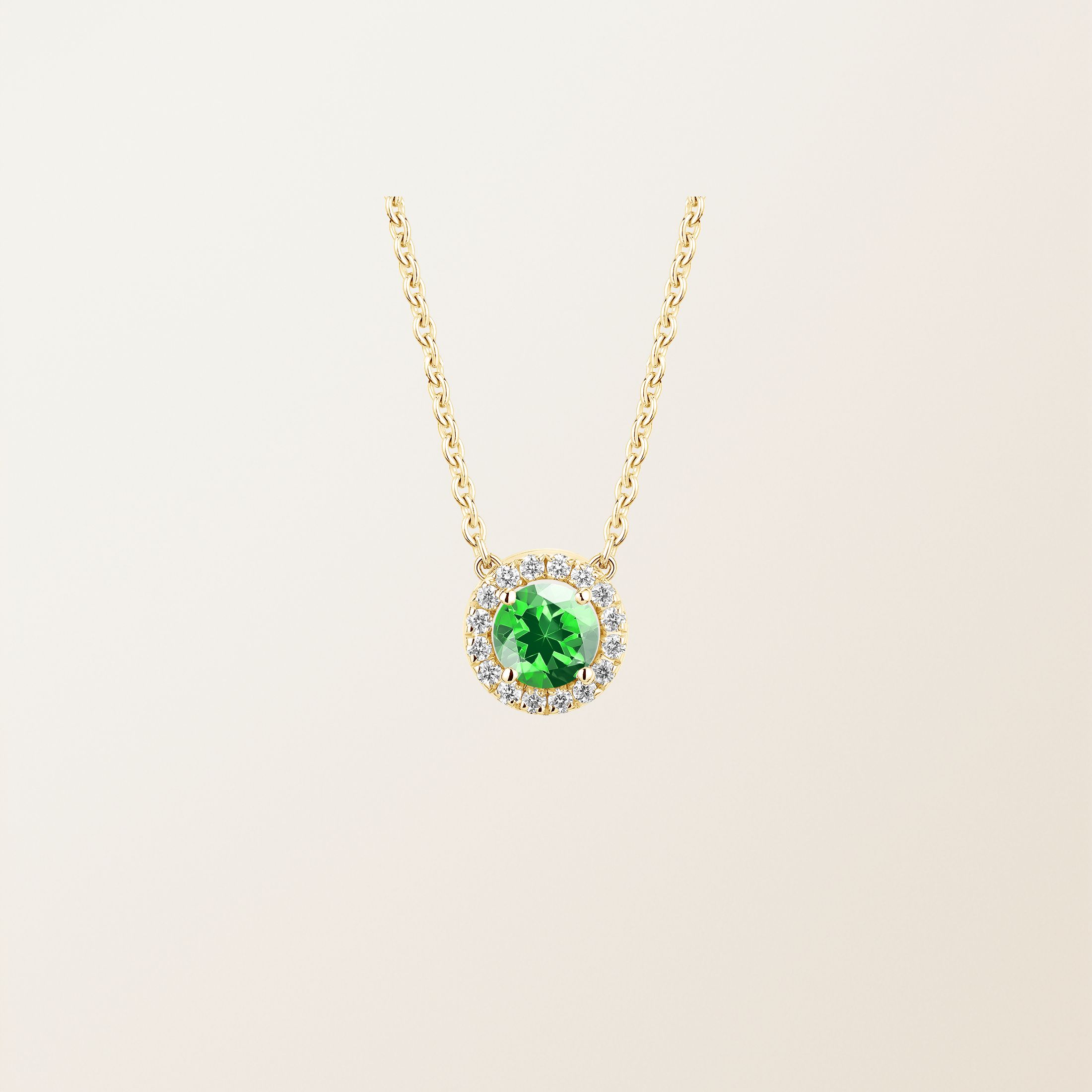 Pendentif Or jaune 18 cts Tsavorite Rétromantique S
