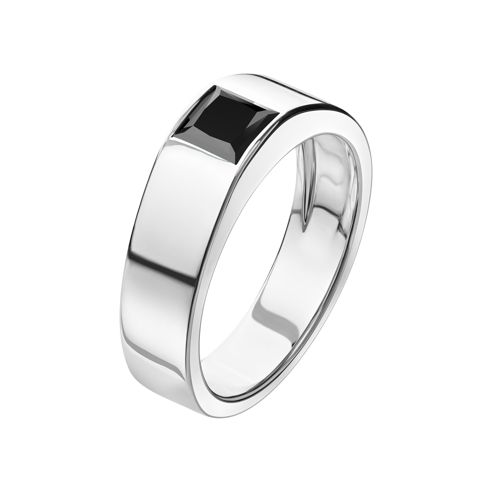 Bague Or blanc Spinelle noir Ludwig 1