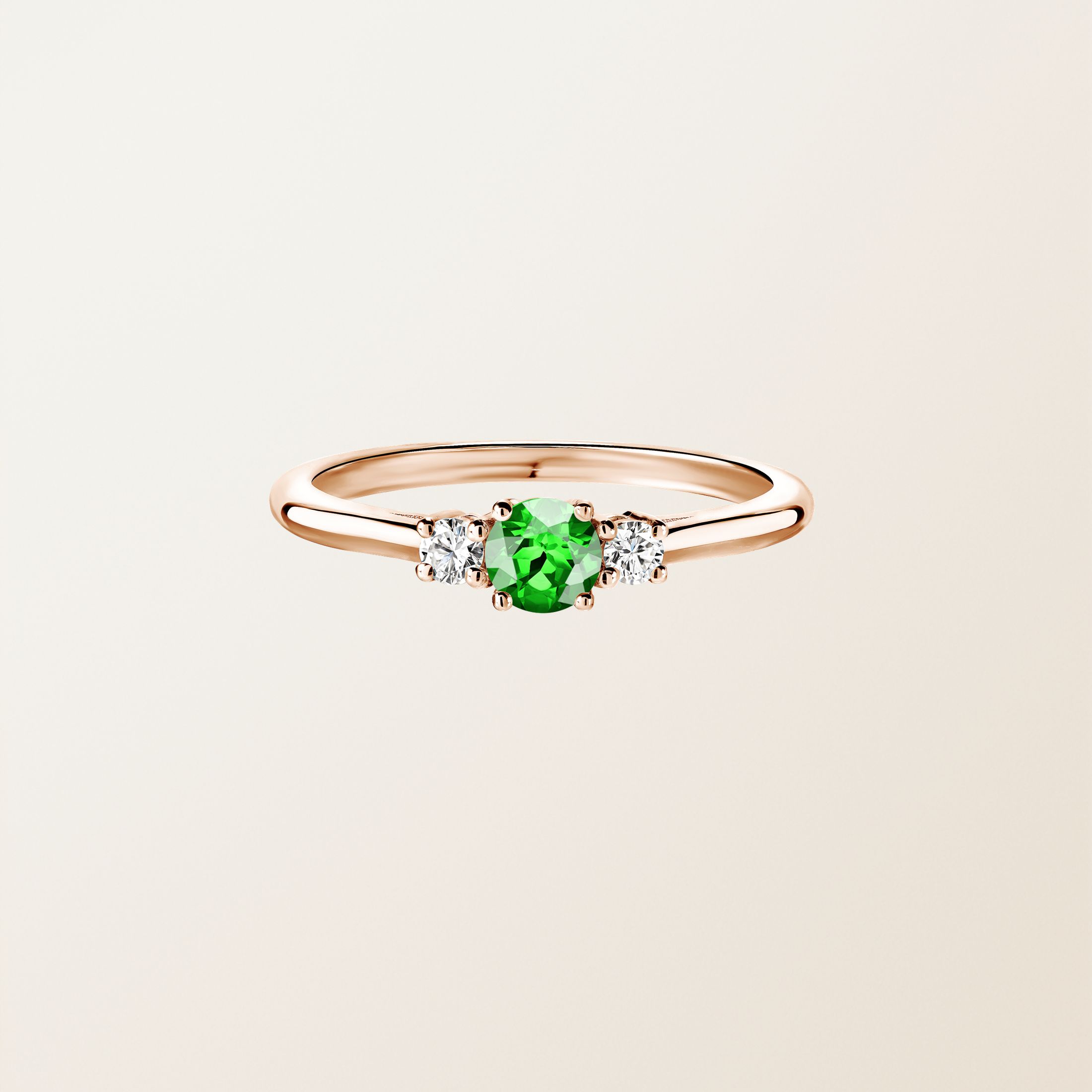 Bague Or rose 18 cts Tsavorite Baby Lady Duo