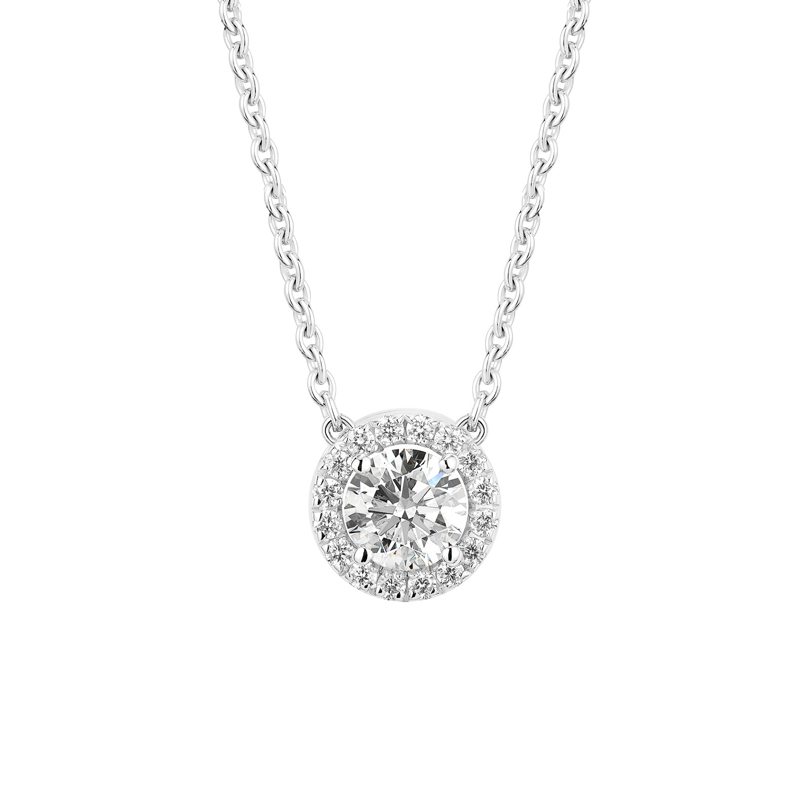 Pendentif Or blanc Diamant Rétromantique S 1