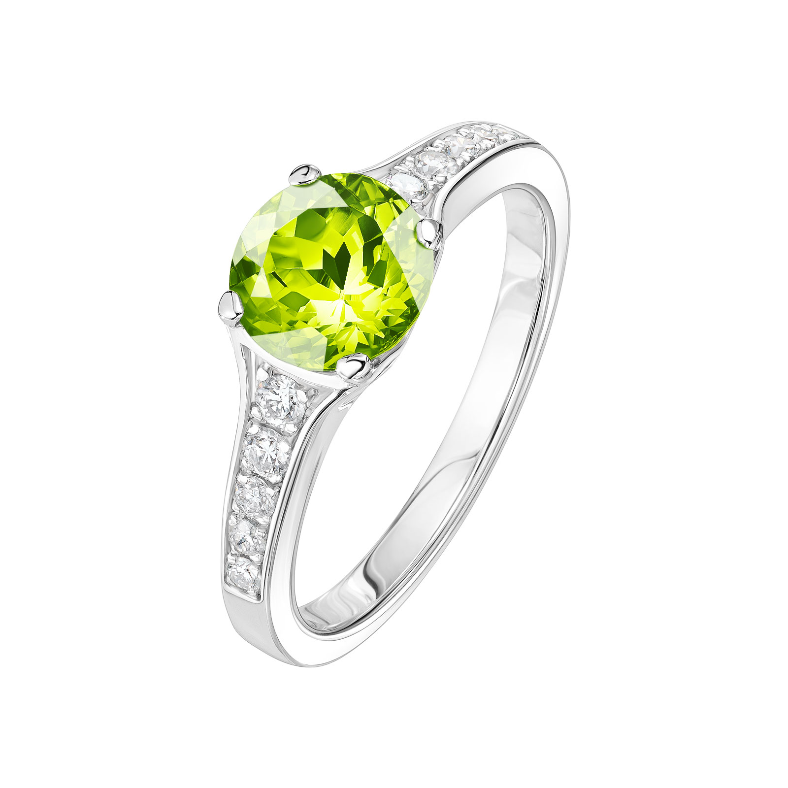 Bague Platine Péridot et diamants Victoria 1