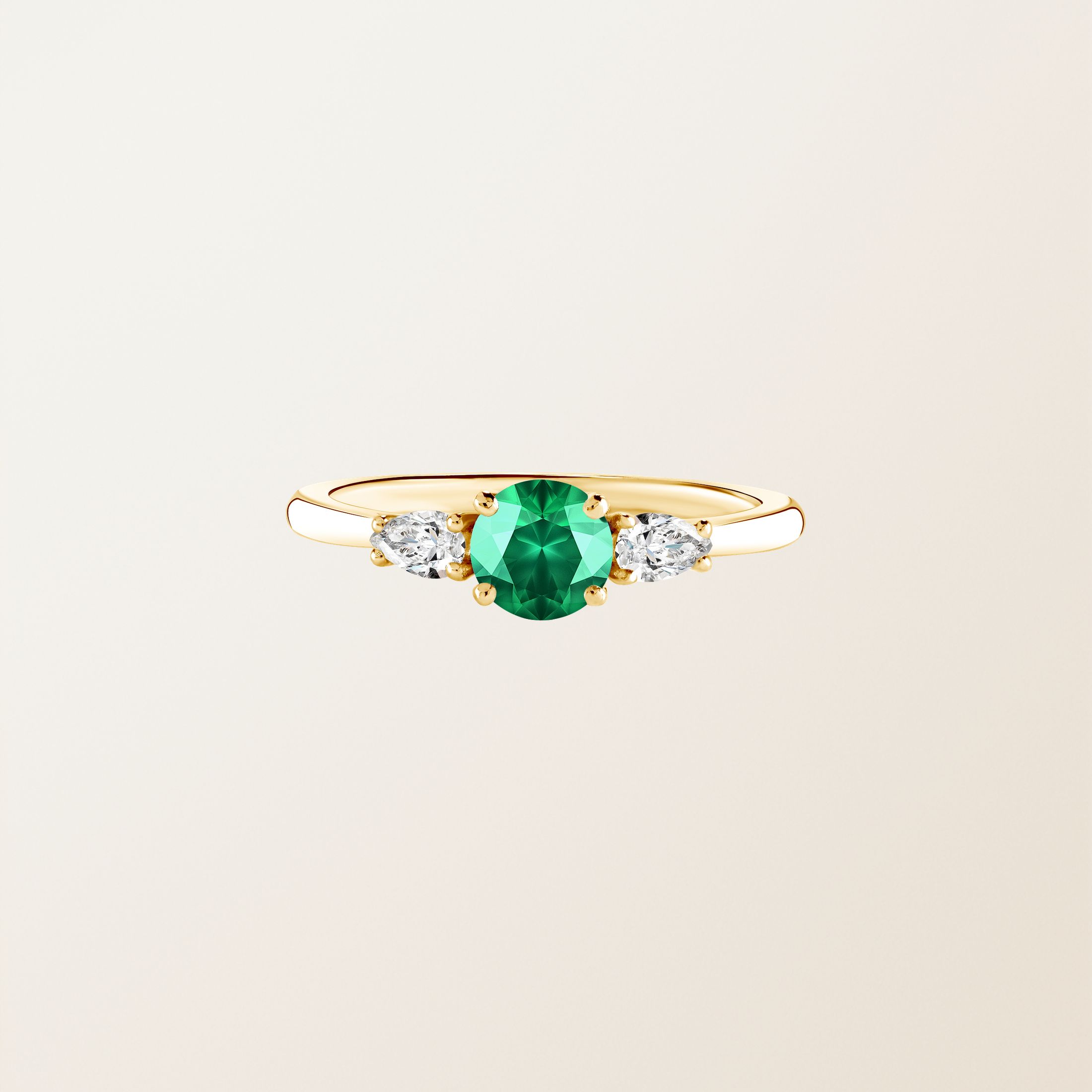 Ring 18K Gelbgold Smaragdgrün Little Lady Duo De Poires