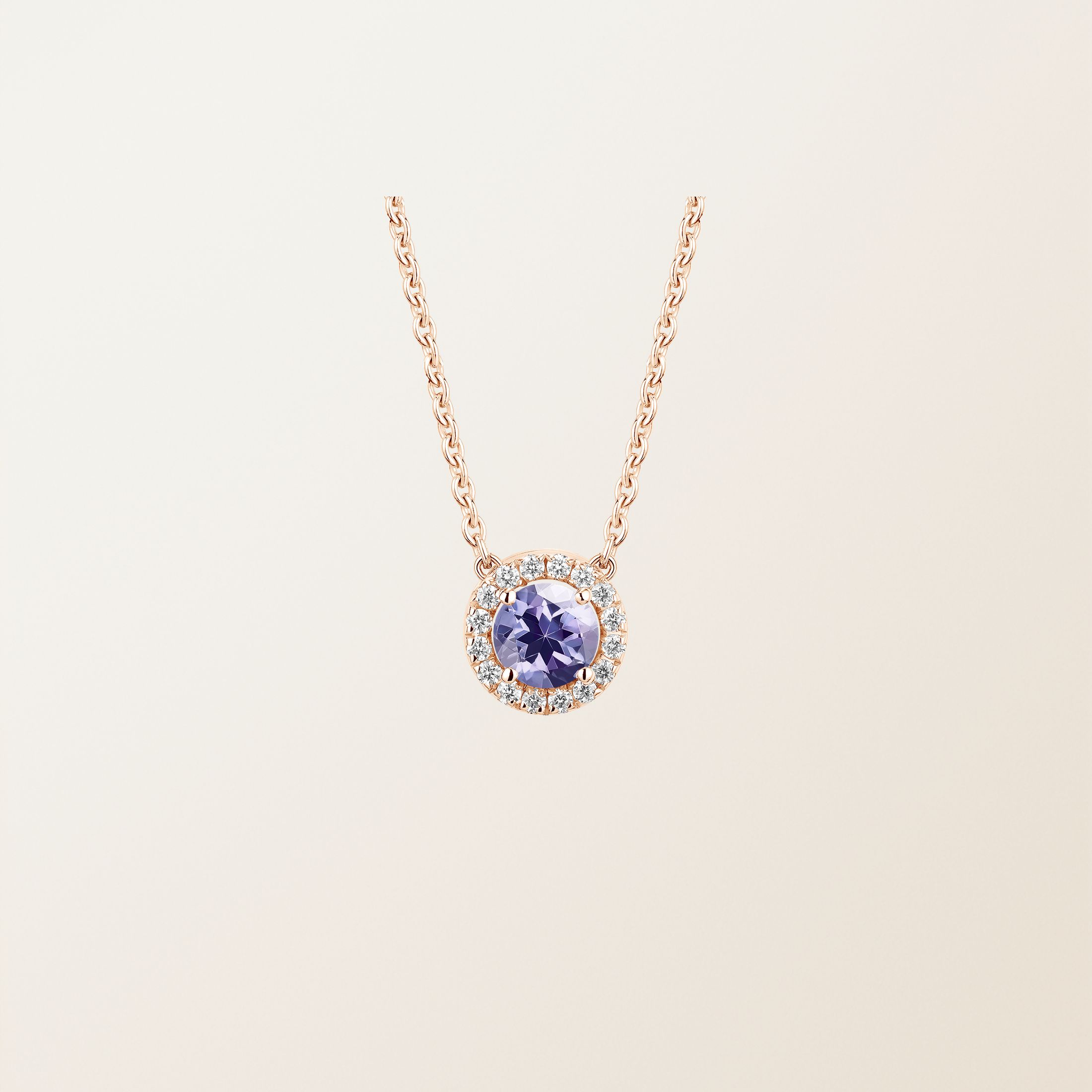 Pendentif Or rose 18 cts Tanzanite Rétromantique S