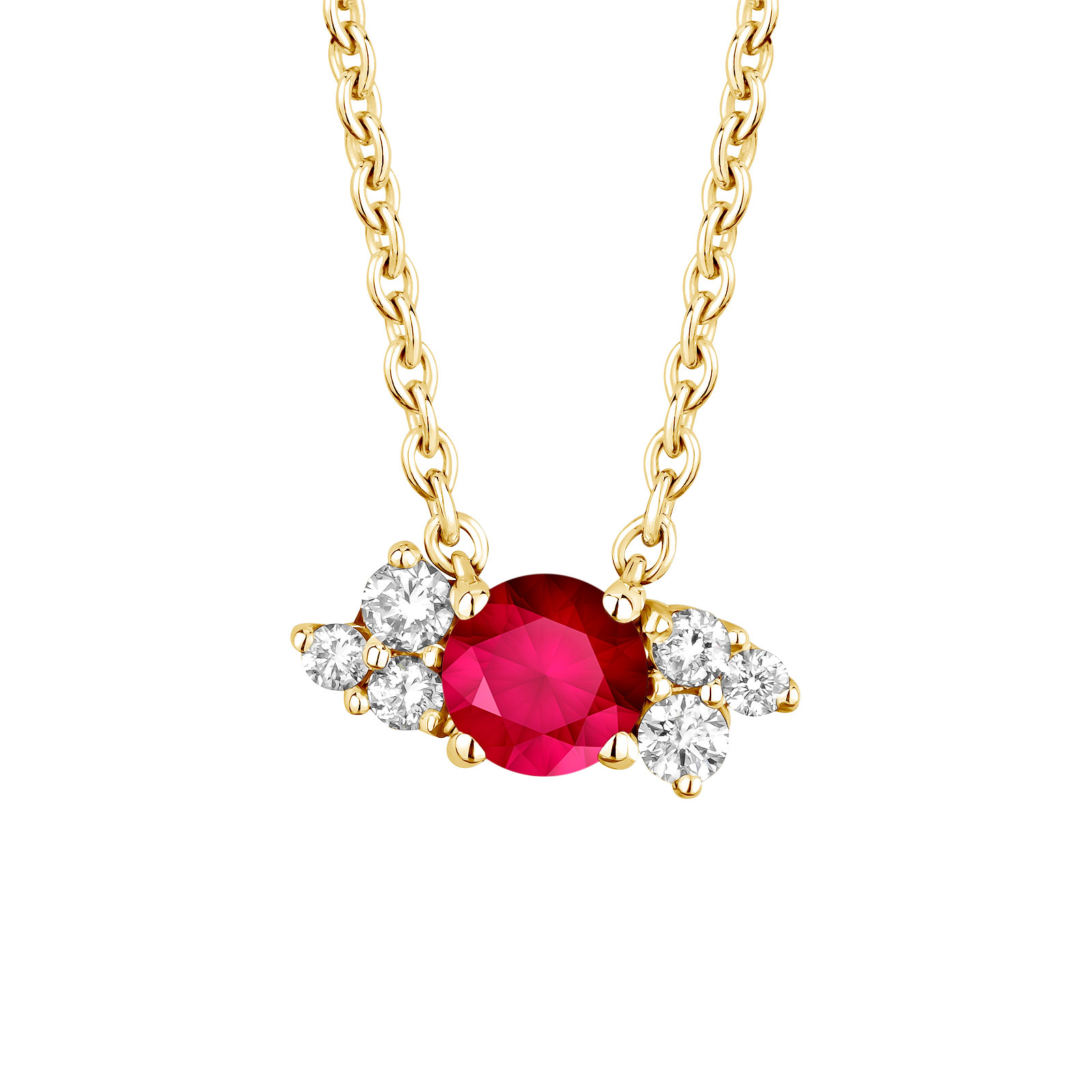 Pendentif Or jaune Rubis et diamants Baby EverBloom 1