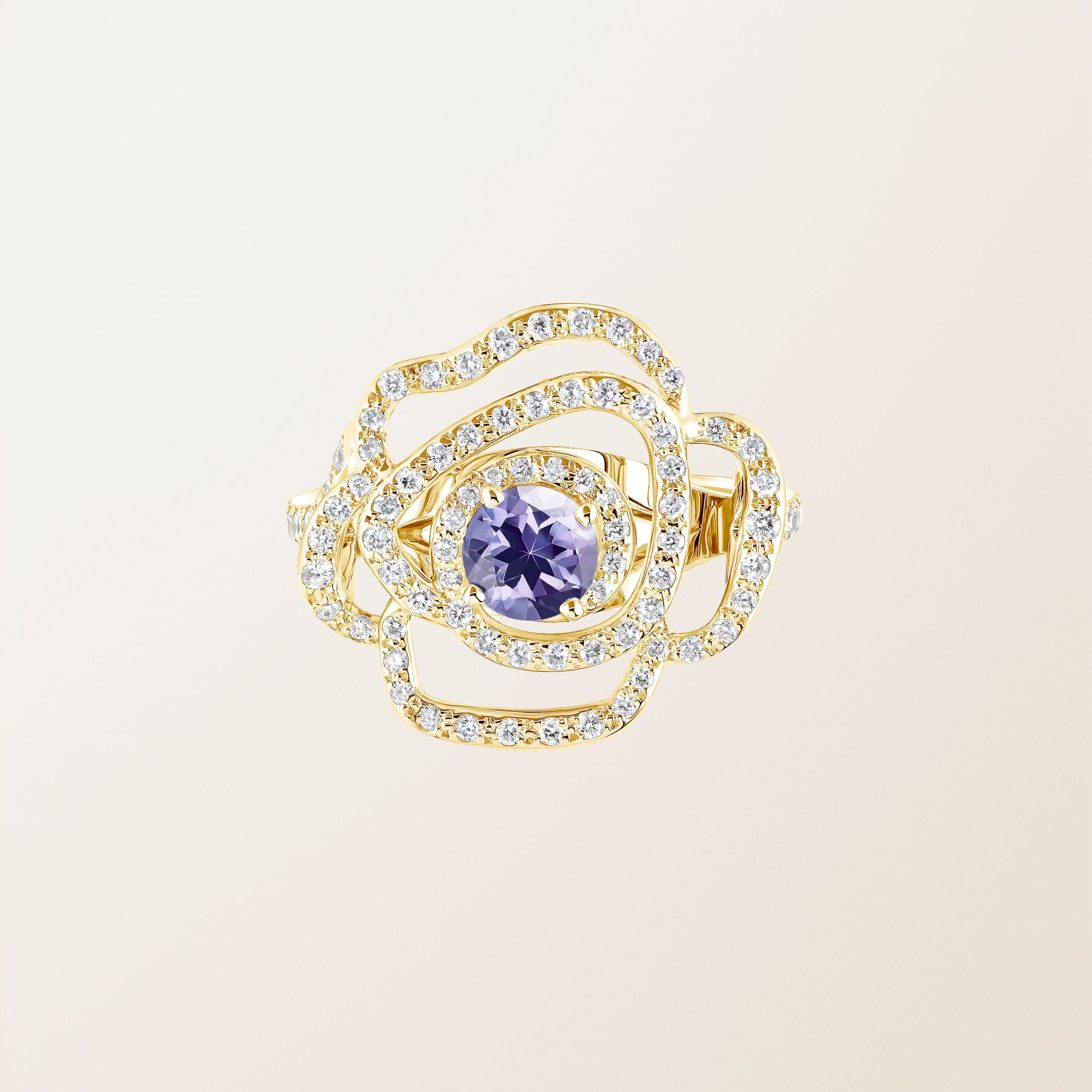 Bague Or jaune 18 cts Tanzanite PrimaRosa Alta