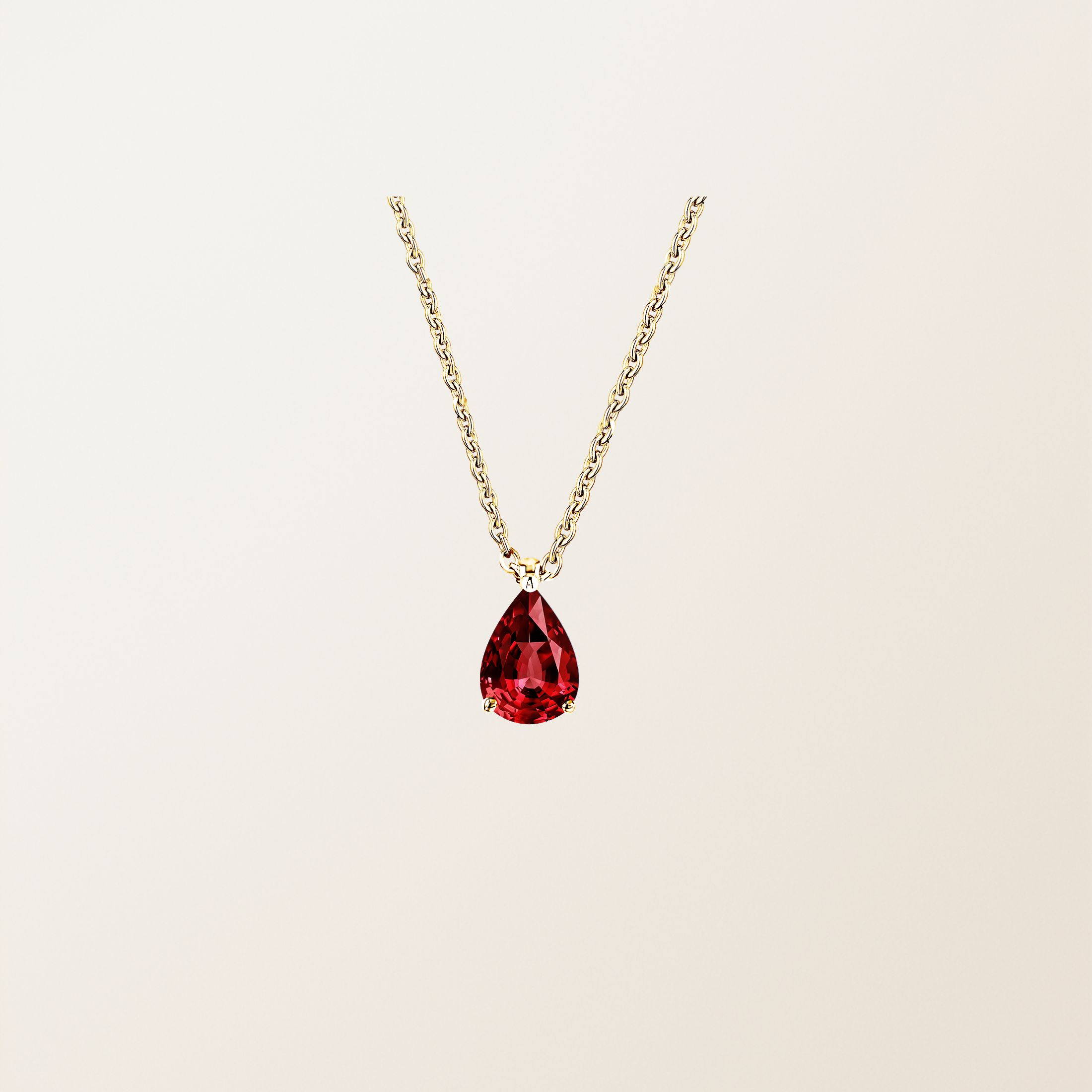 Pendentif Or jaune 18 cts Grenat Lady Poire M
