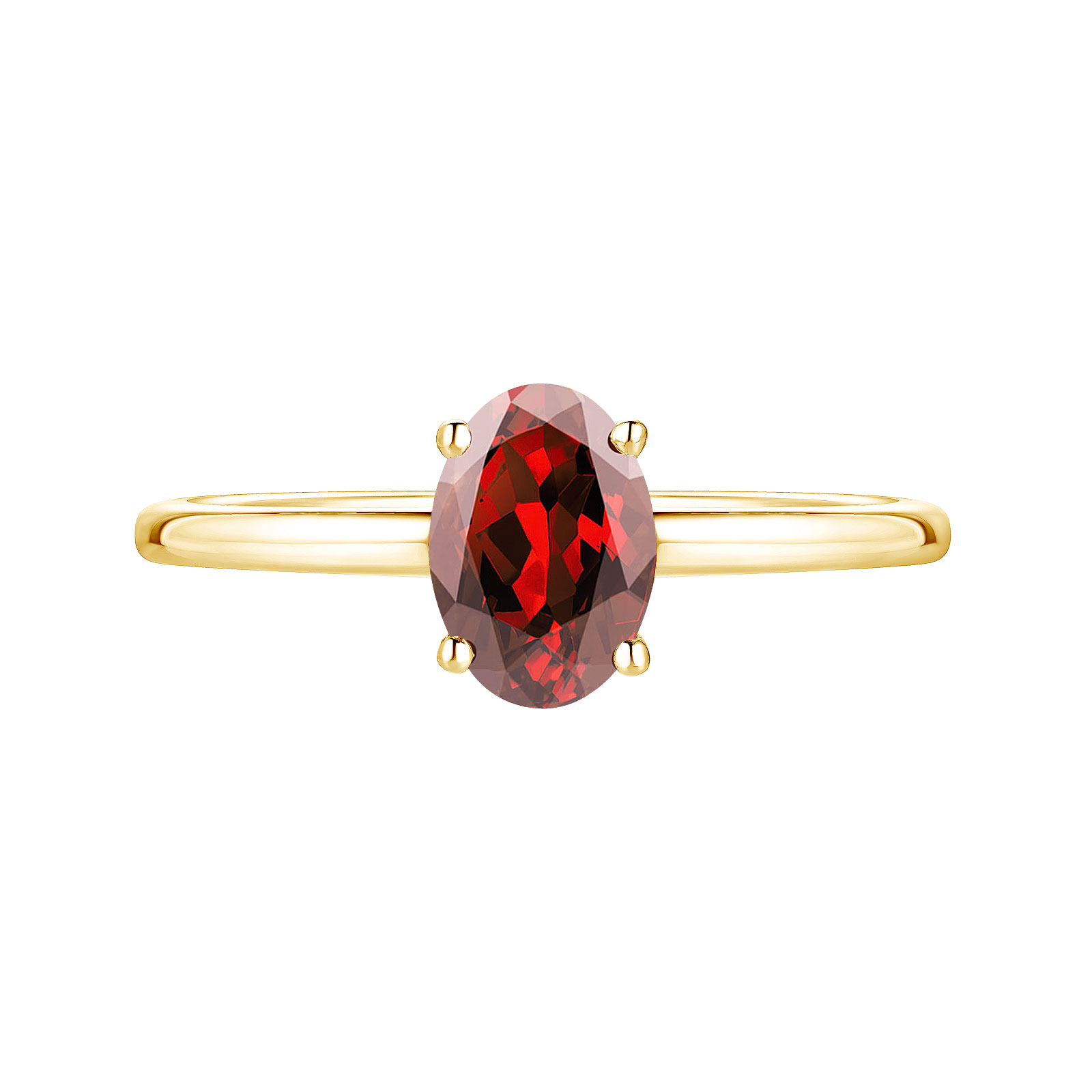 Bague Or jaune Grenat Lady Ovale 1