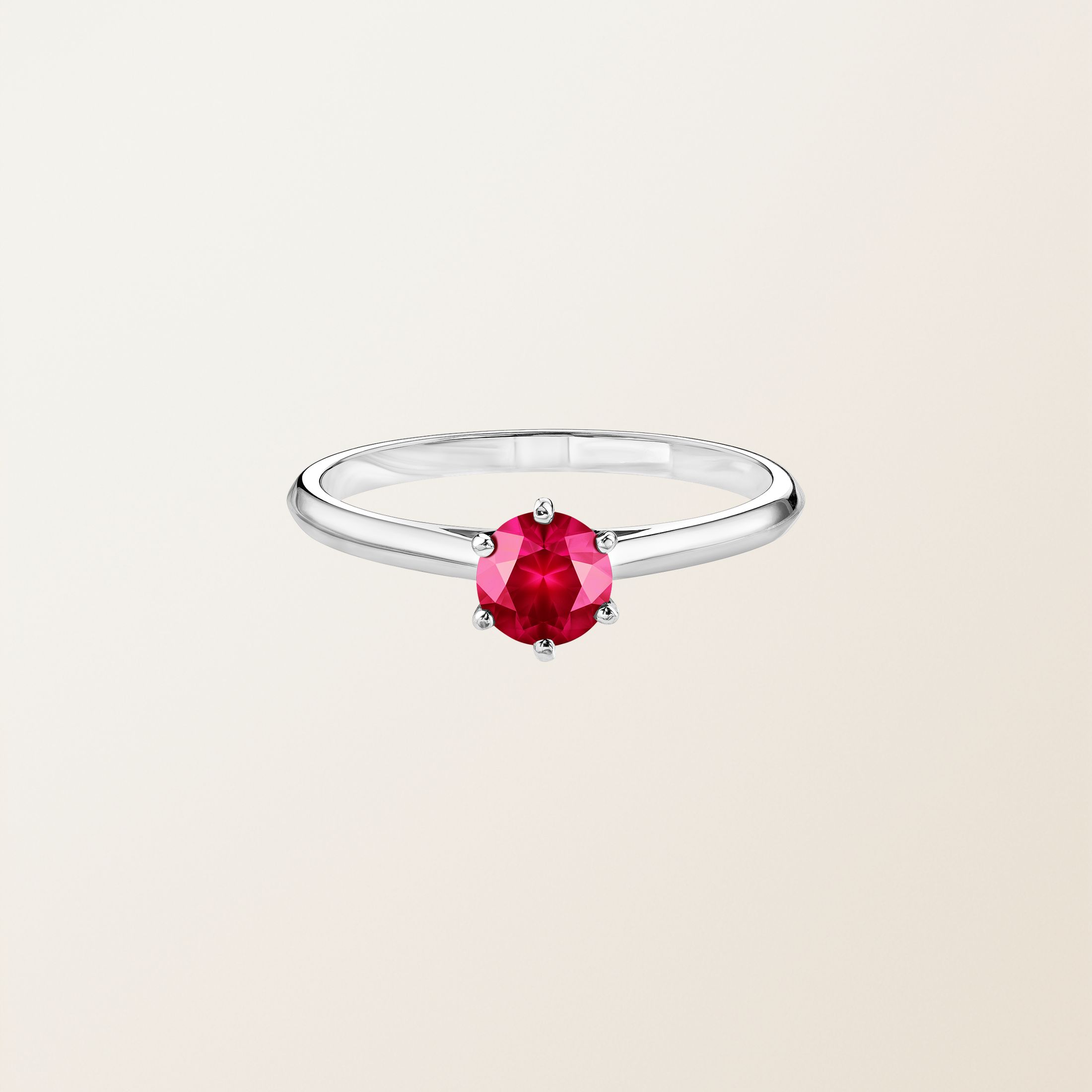 Bague Or blanc 18 cts Rubis Little Lady