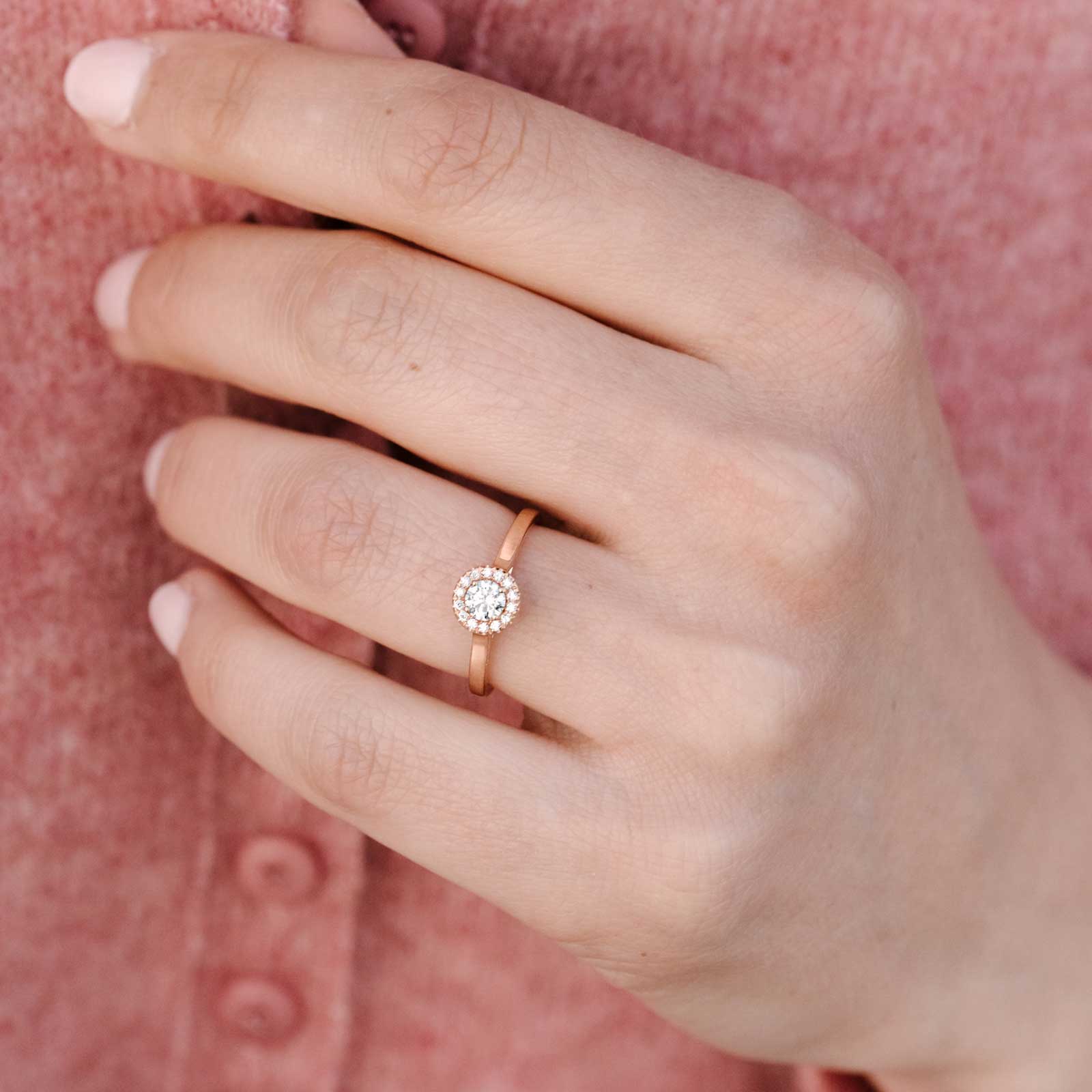 Bague Or blanc Saphir Bleu Gris et diamants Rétromantique S 4