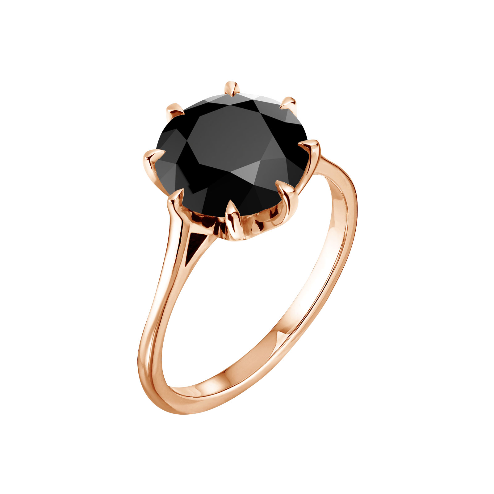 Bague Or rose Spinelle noir Céleste 1