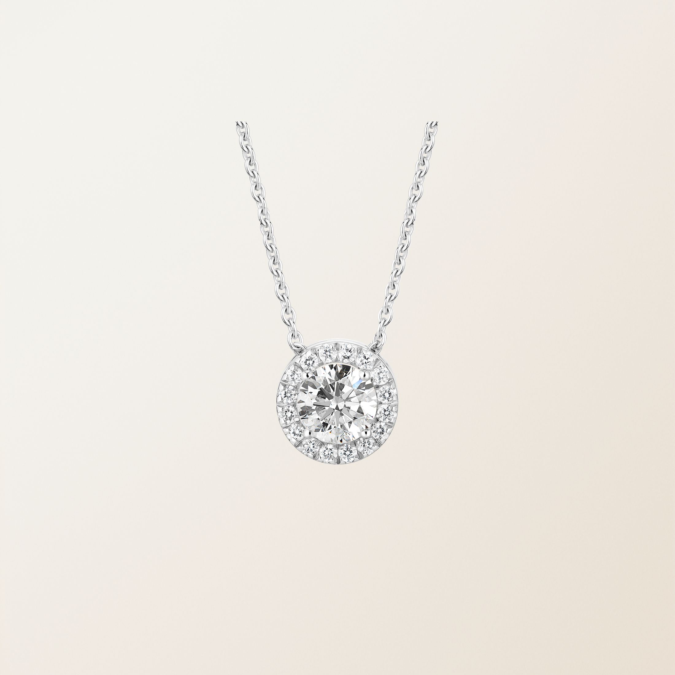 Pendentif Or blanc 18 cts Diamant Rétromantique M