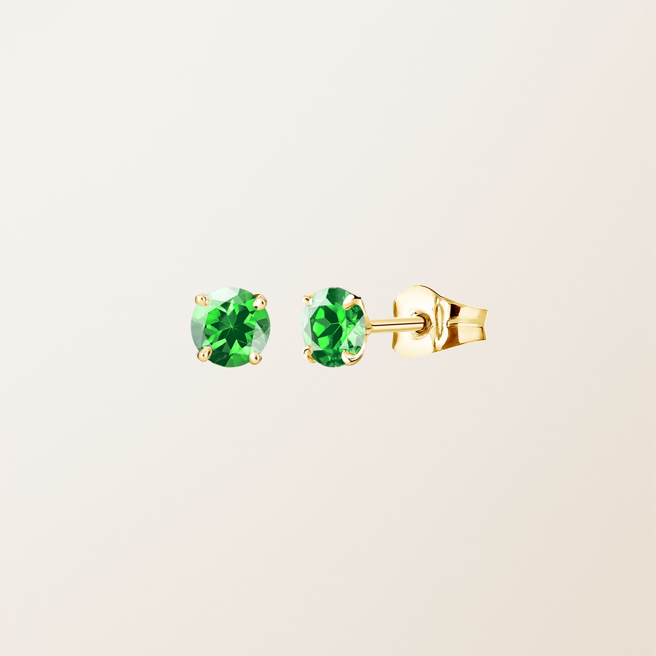 Boucles d'oreilles Or jaune 18 cts Tsavorite Lady XL