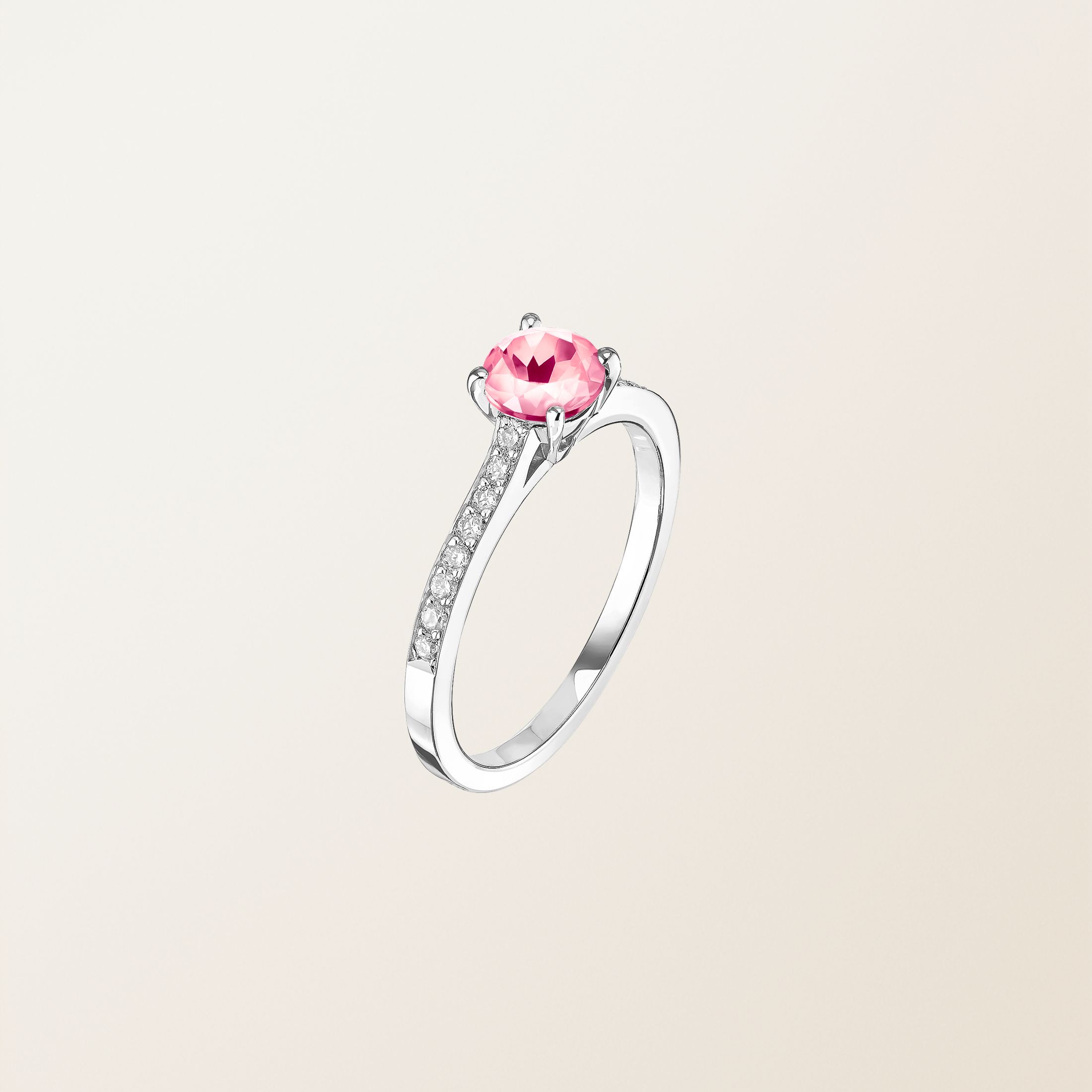 Bague Platine Tourmaline Lady Pavée