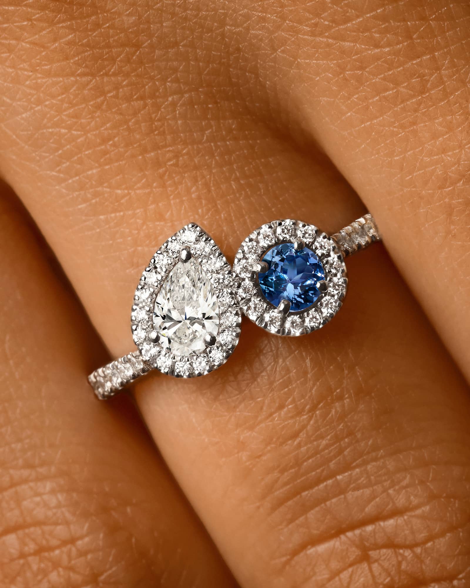 リング ホワイトゴールド アクアマリンとダイヤモンド AlterEgo Poire M 3