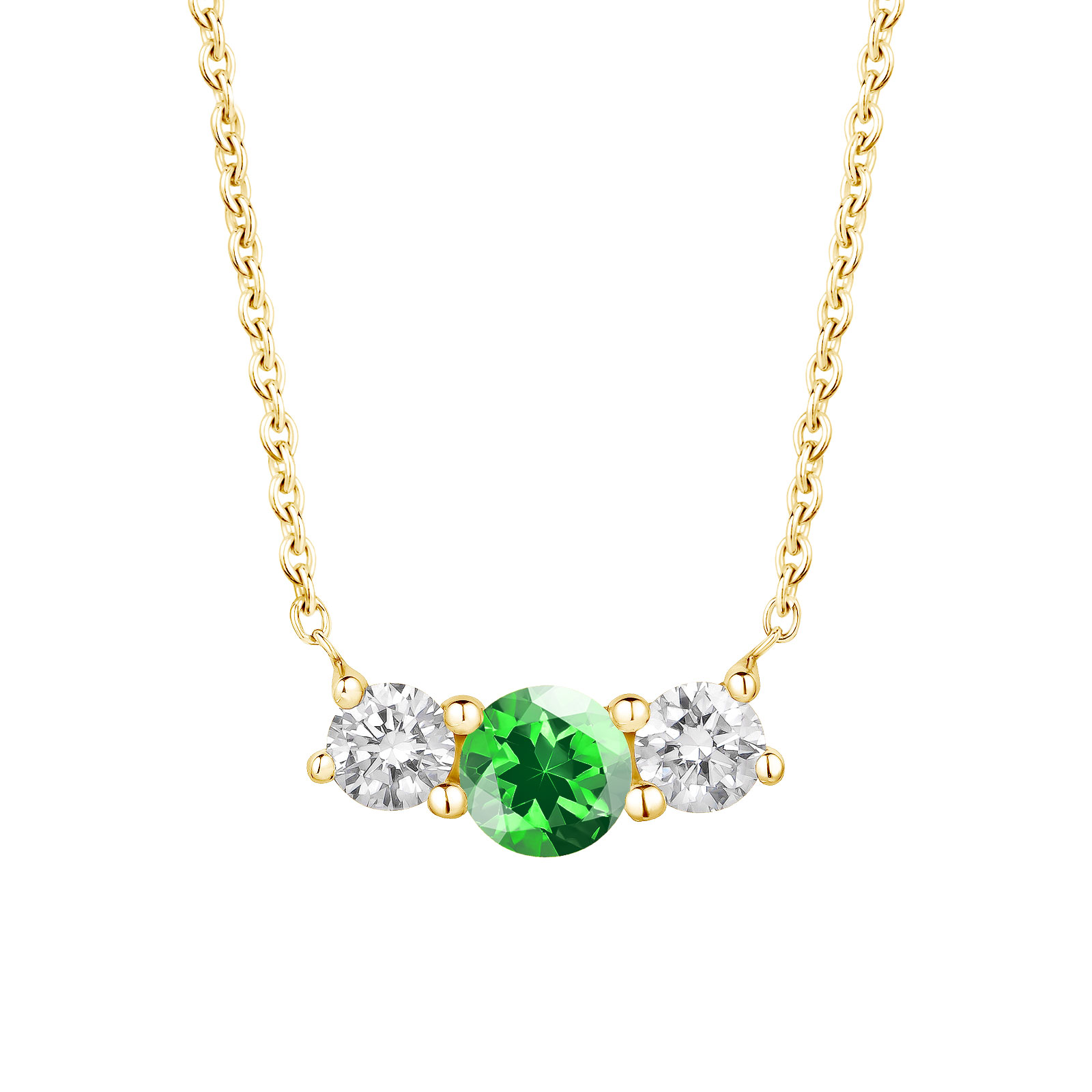 Pendentif Or jaune Tsavorite Lady Duo 1