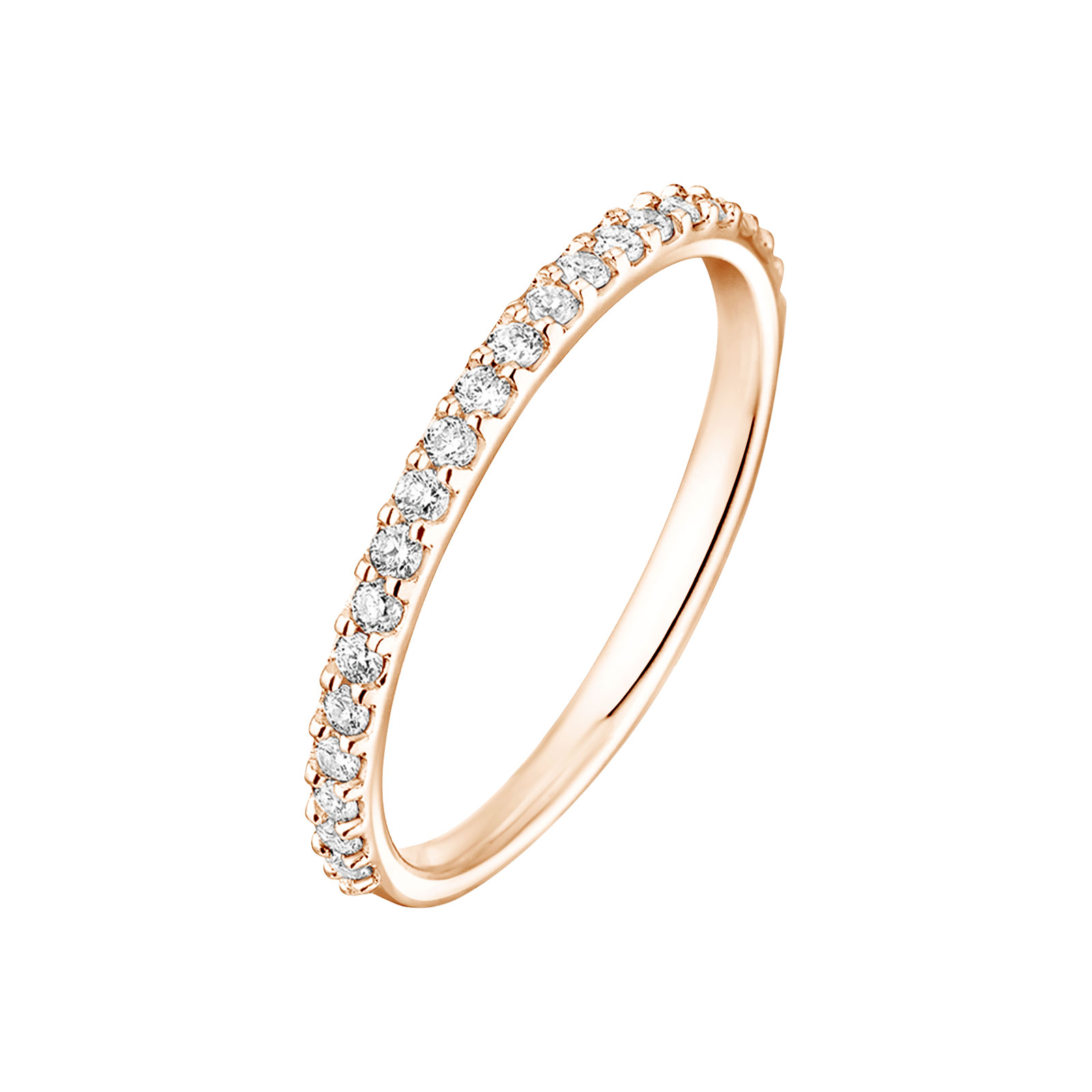 Alliance Or rose Diamant Faubourg Semi Pavée 1