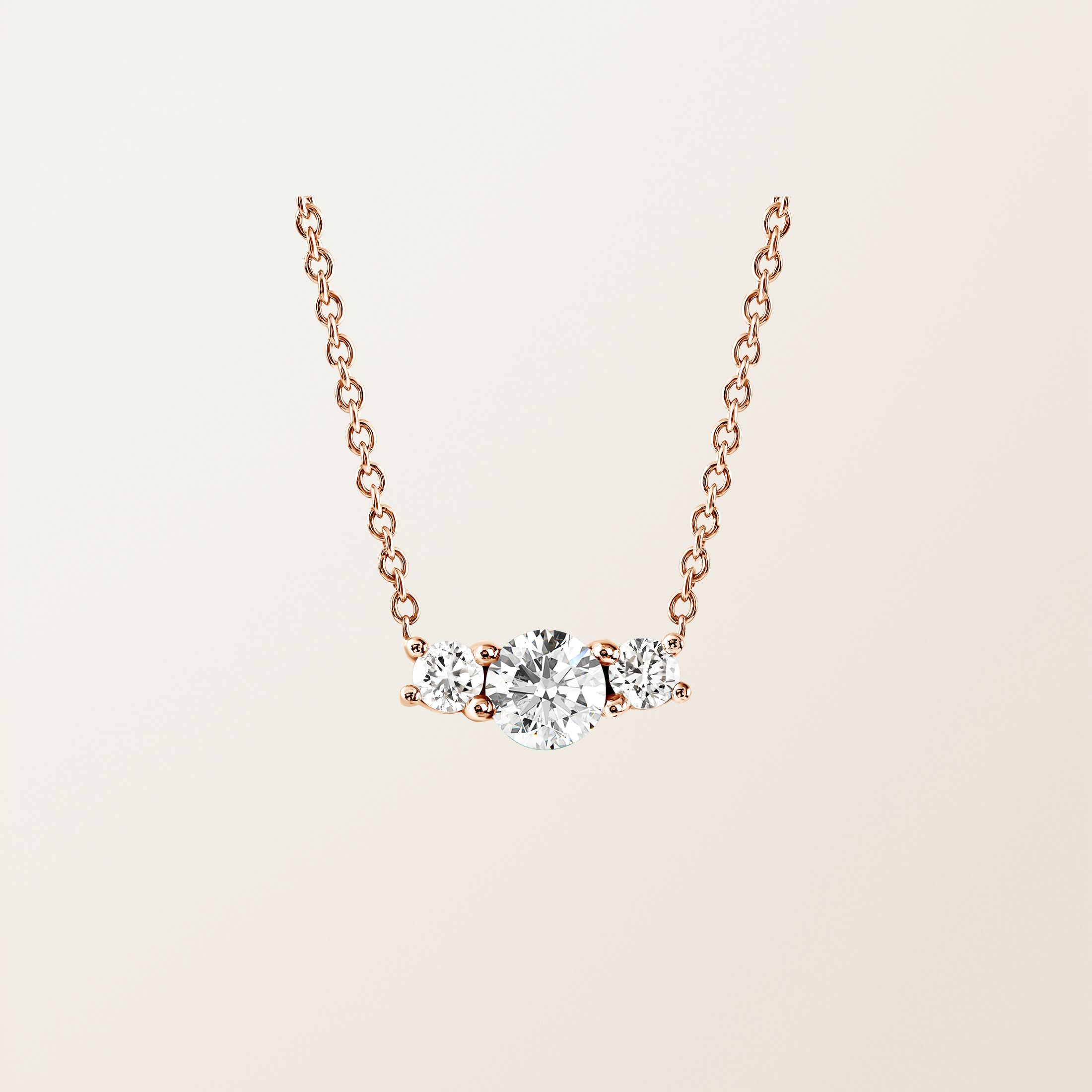 Pendentif Or rose 18 cts Diamant Lady Duo