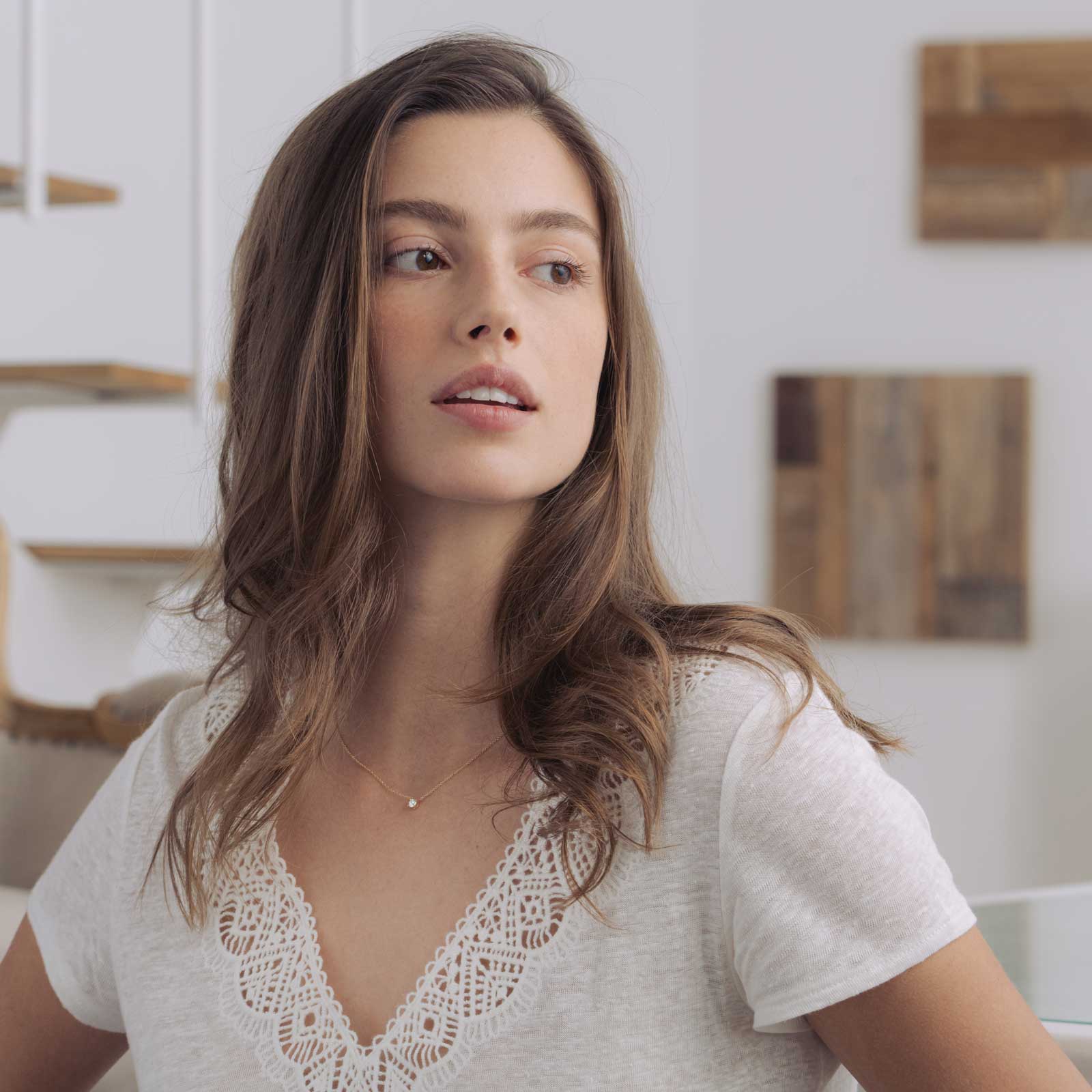 Pendant Rose gold Teal Sapphire Lady XL 3