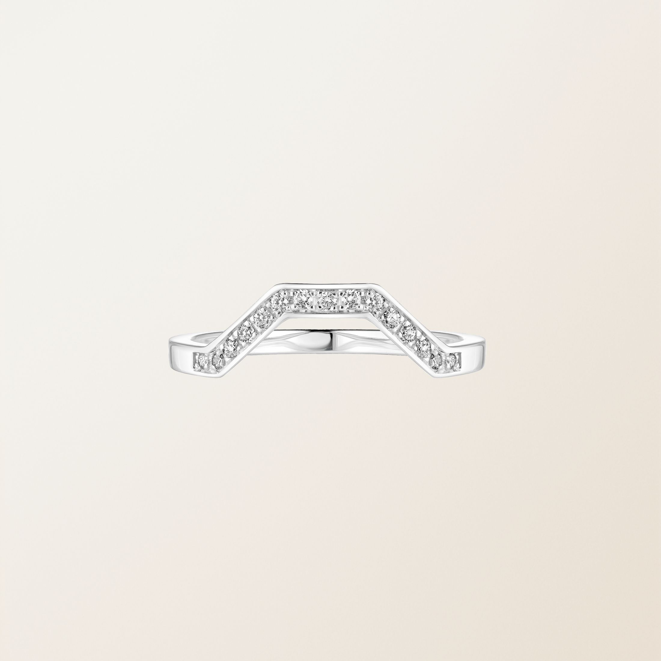 Bague Or blanc 18 cts Diamant Art Déco 5 mm
