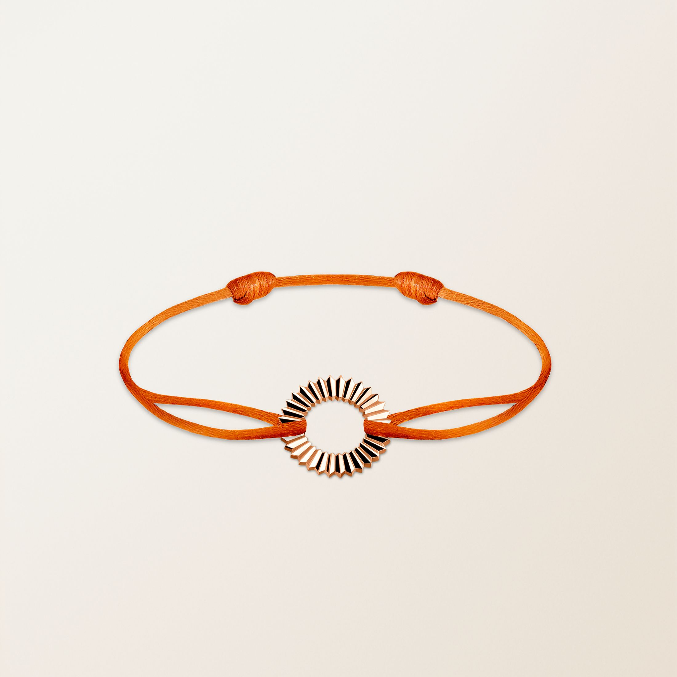 Bracelet cordon Mandarine Or rose 18 cts Entaille Rayons