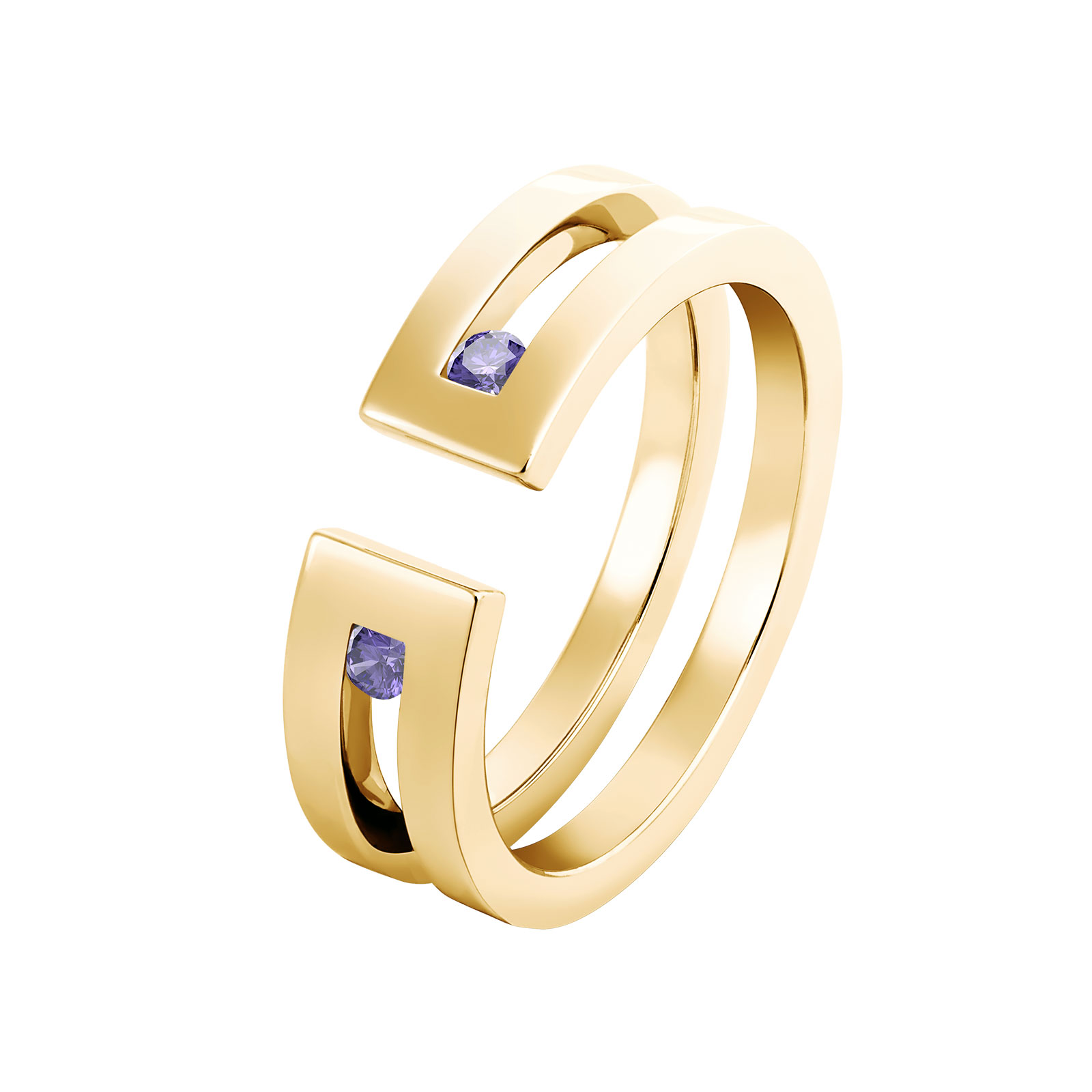 Bague Or jaune Tanzanite Thésée Duo 1