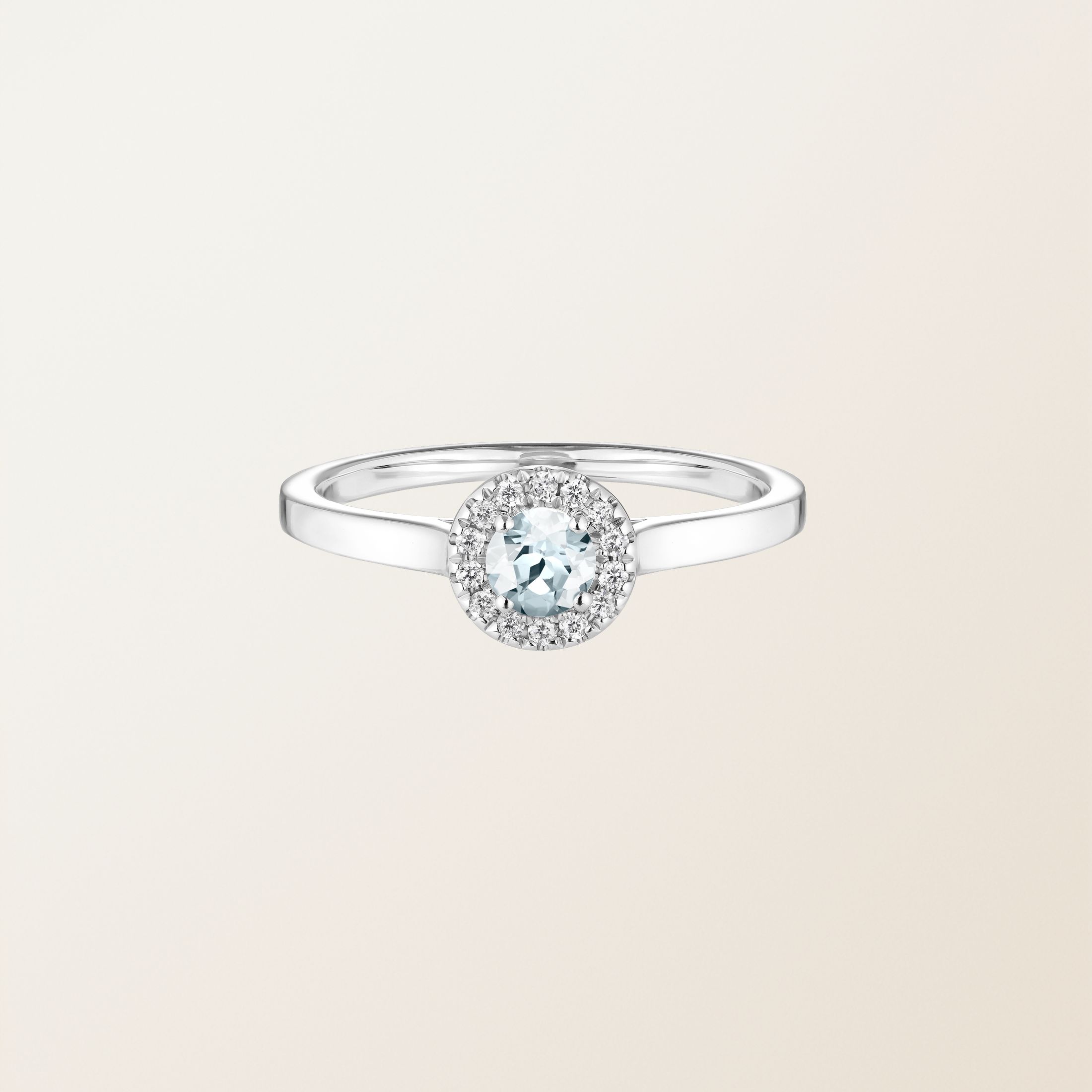 Ring 18K Weißgold Aquamarin Rétromantique S