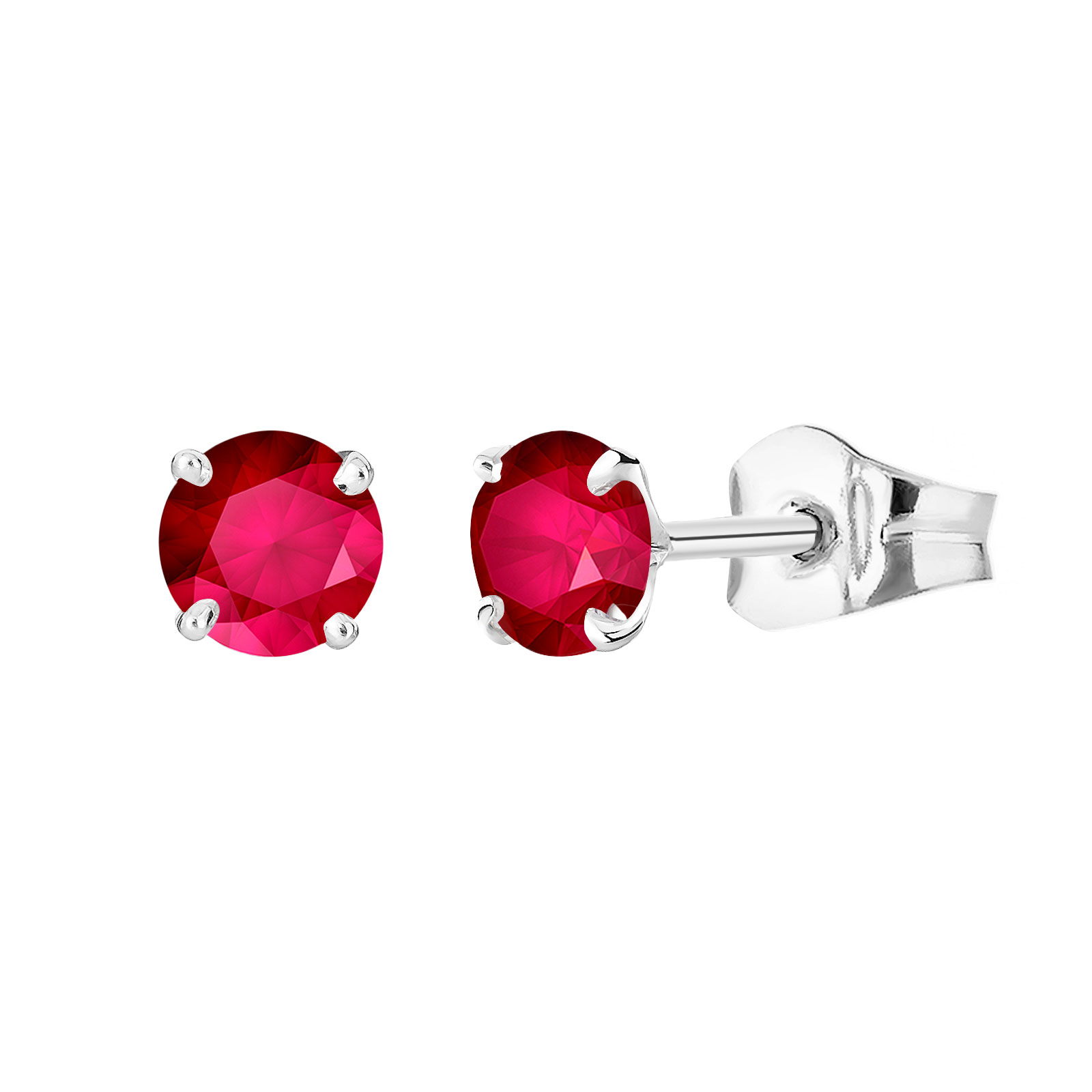 Boucles d'oreilles Or blanc Rubis Lady XL 1