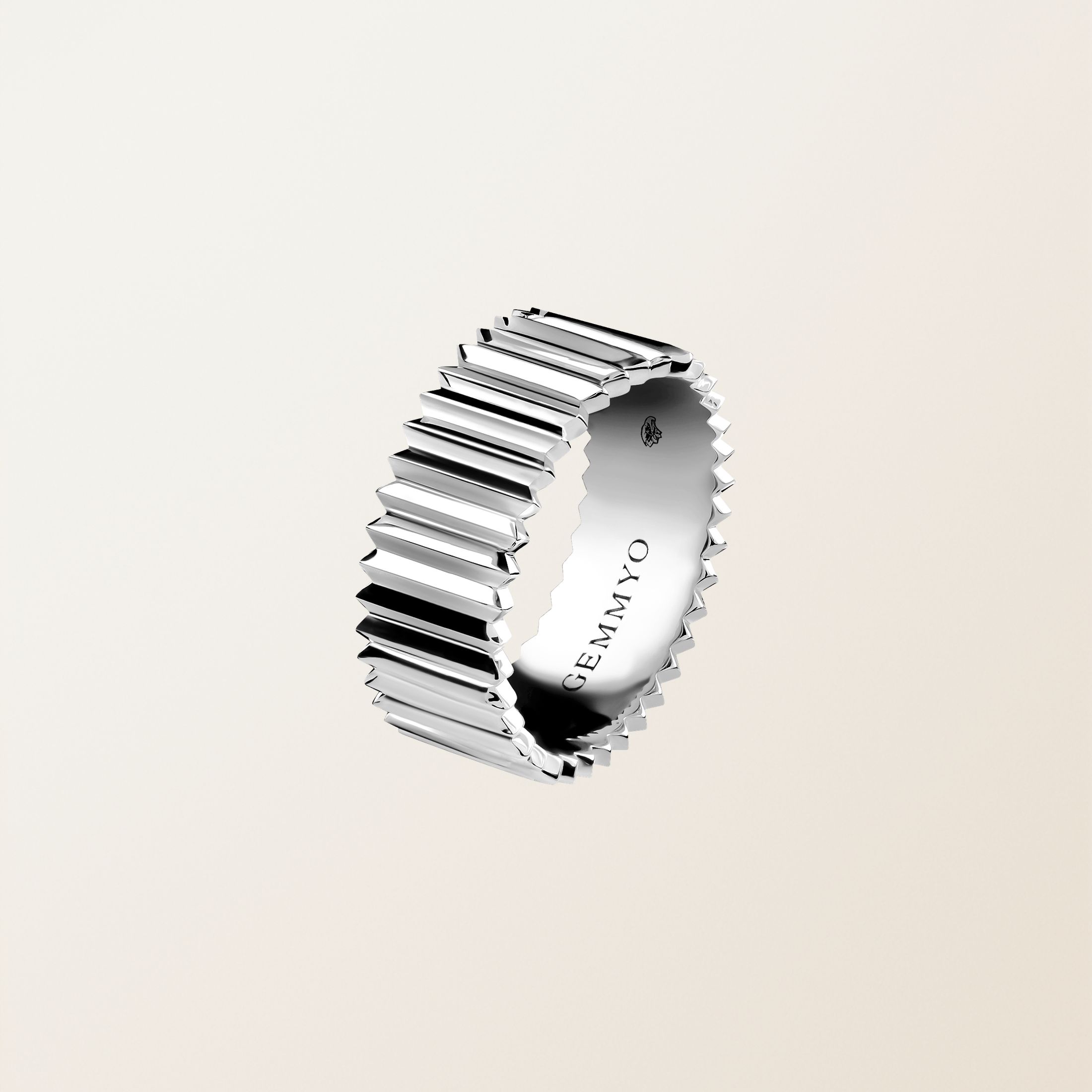 Bague Or blanc 18 cts Entaille L