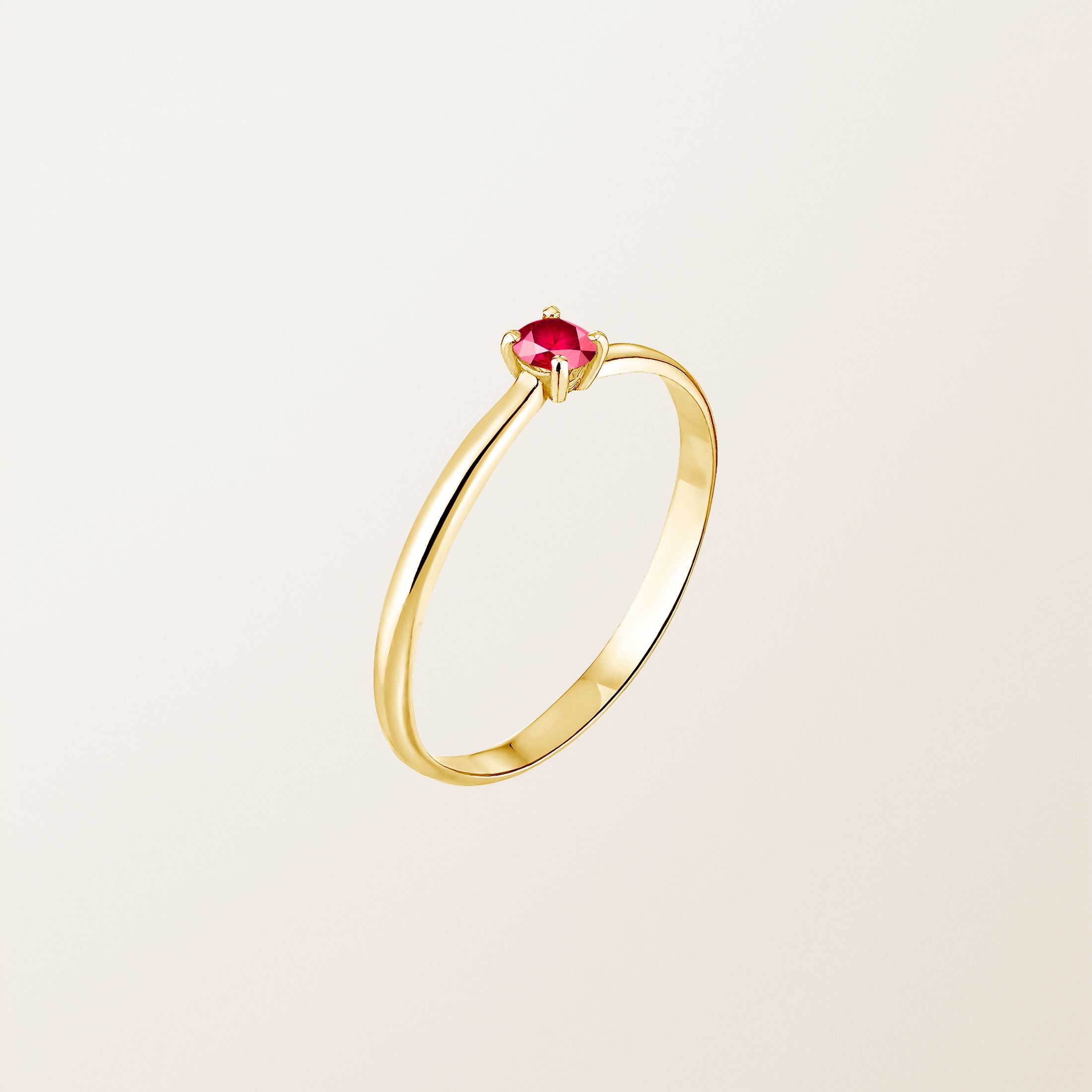 Bague Or jaune 18 cts Rubis Mini Lady