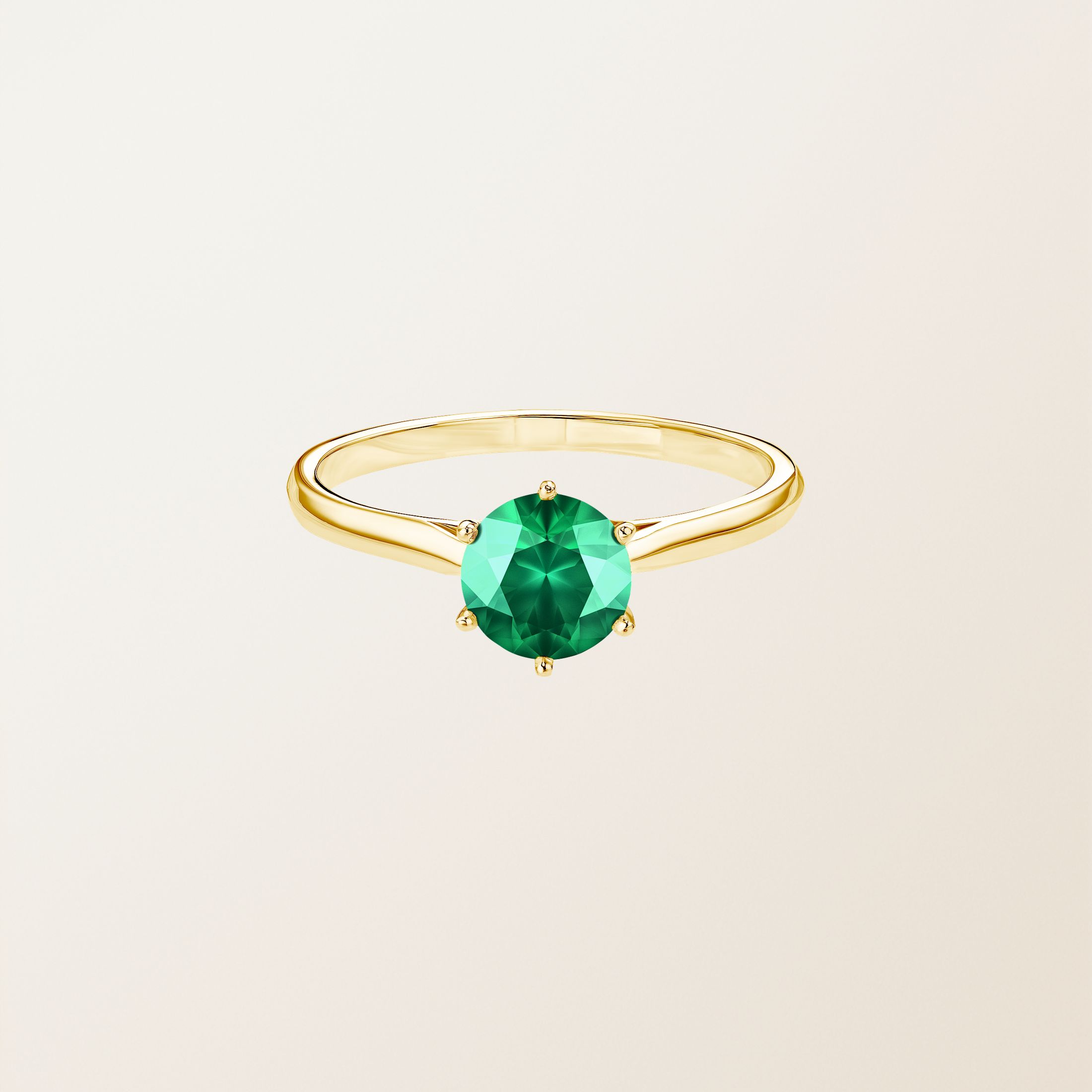 Ring 18K Gelbgold Smaragdgrün Lady