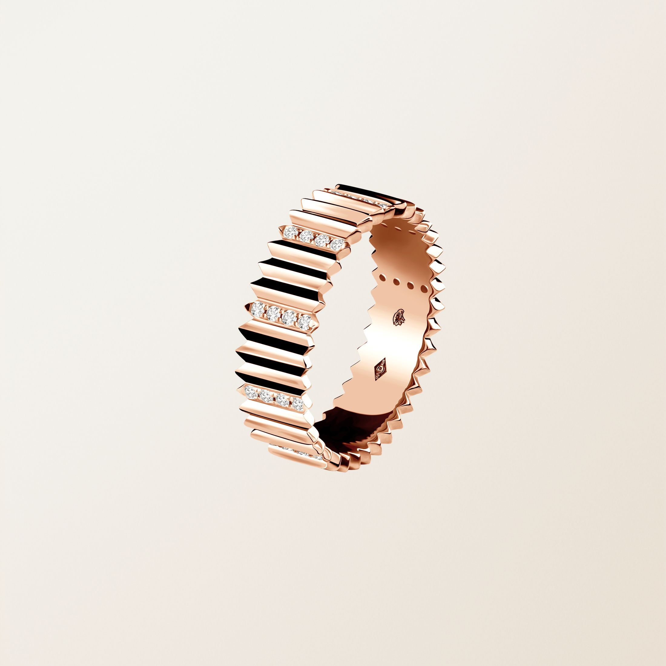 Ring 18K Roségold Diamant Entaille M Pavée